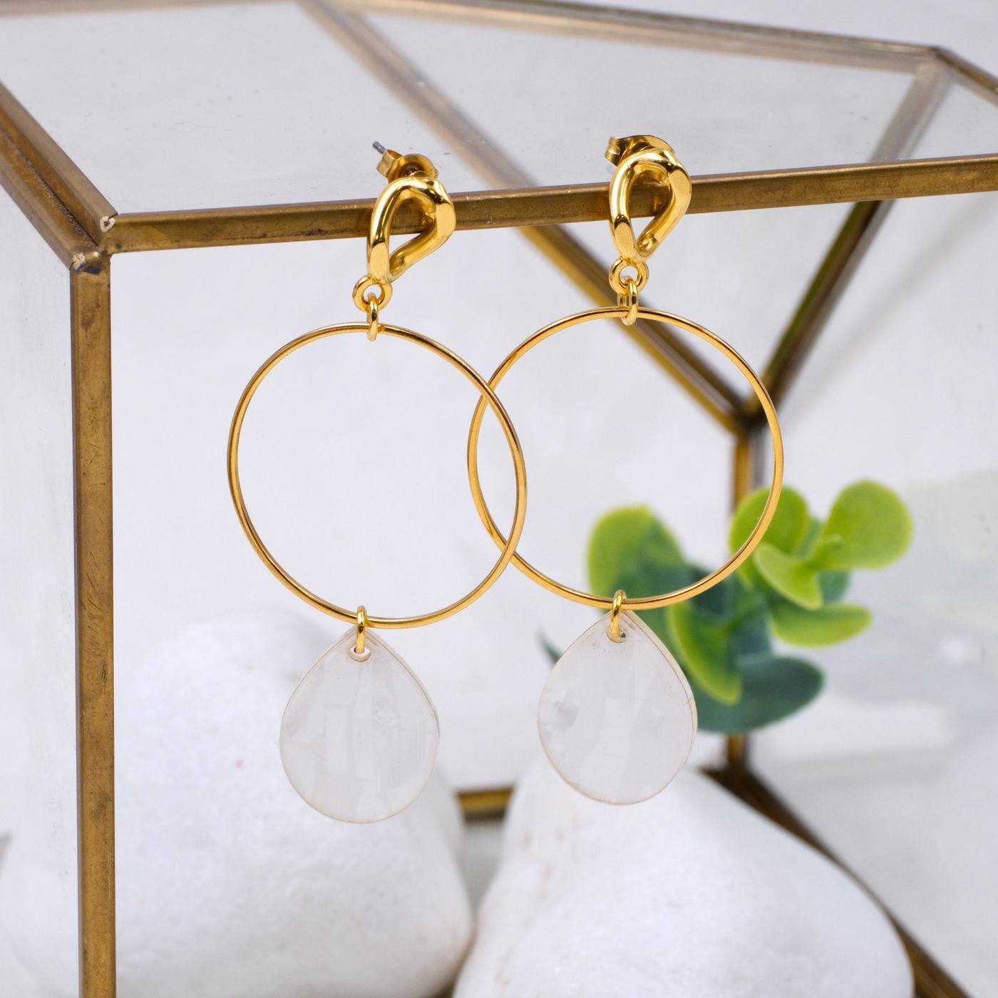 Hoop earrings with plexiglass drop — Earrings from Toolittle — additional view 2