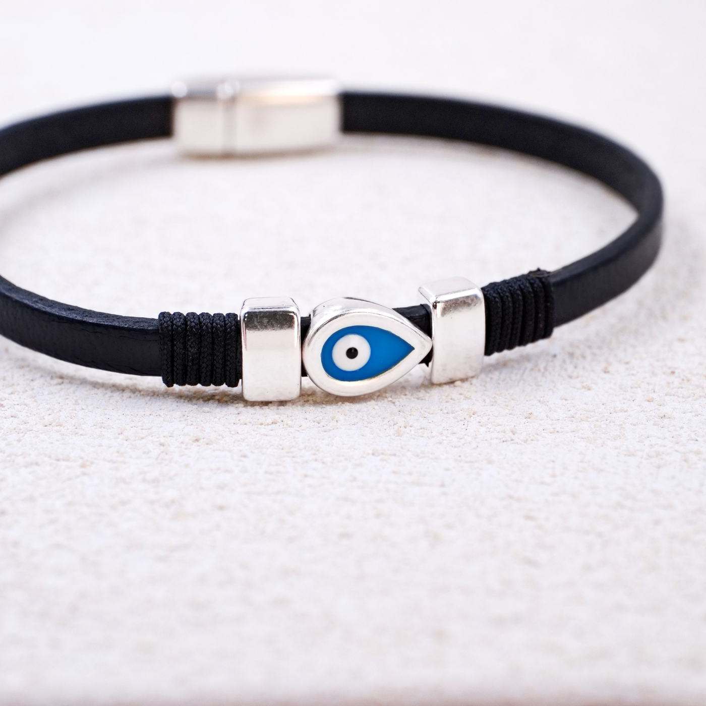 Evil Eye Leather Men's Bracelet — Bracelets from Toolittle — additional view 3