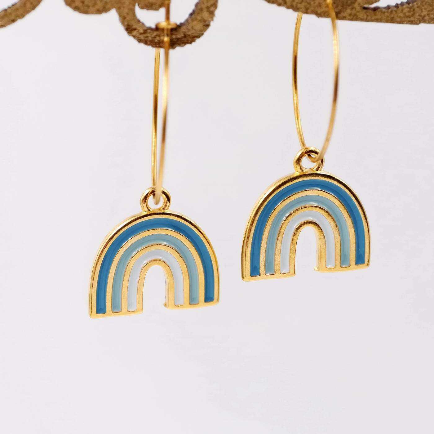 Inox hoops with enamel — Earrings from Toolittle — additional view 3