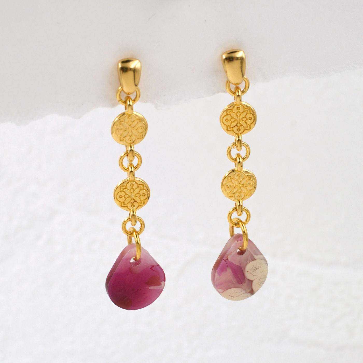 Hoop earrings with plexiglass drop — Earrings from Toolittle — additional view 2