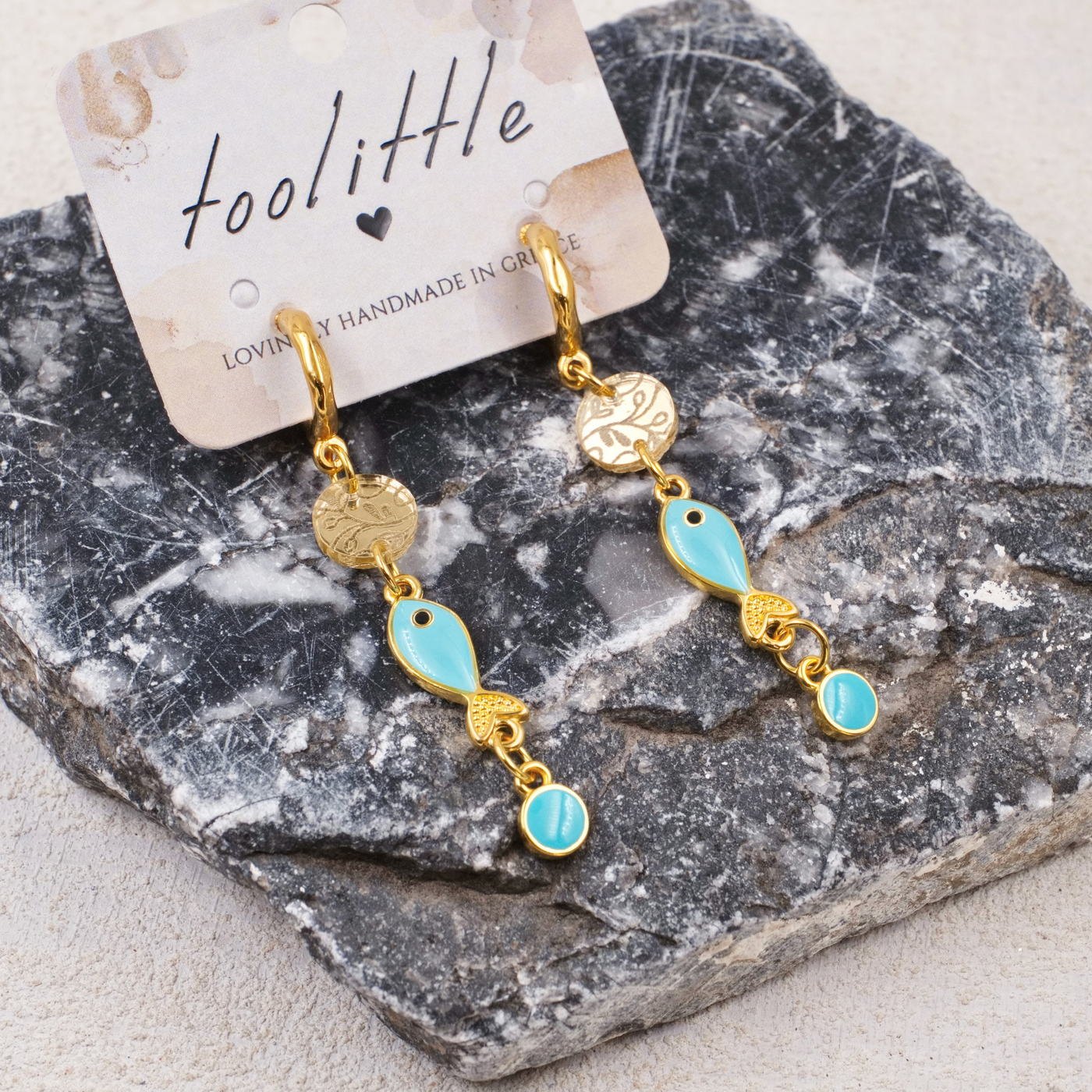 Fish Gold-plated Earrings — Earrings from Toolittle — additional view 3