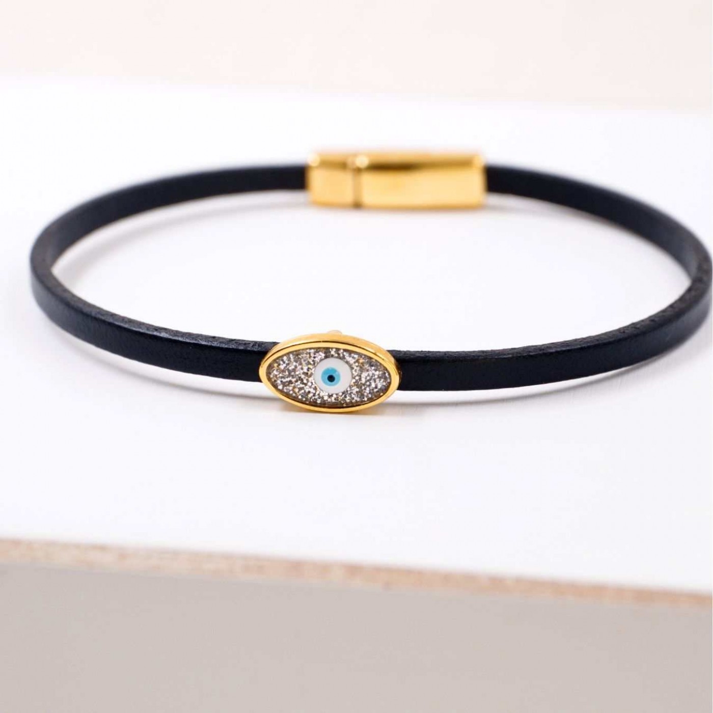 Handcrafted Leather Bracelet with Evil Eye | Color Select — Bracelets from Toolittle — additional view 13