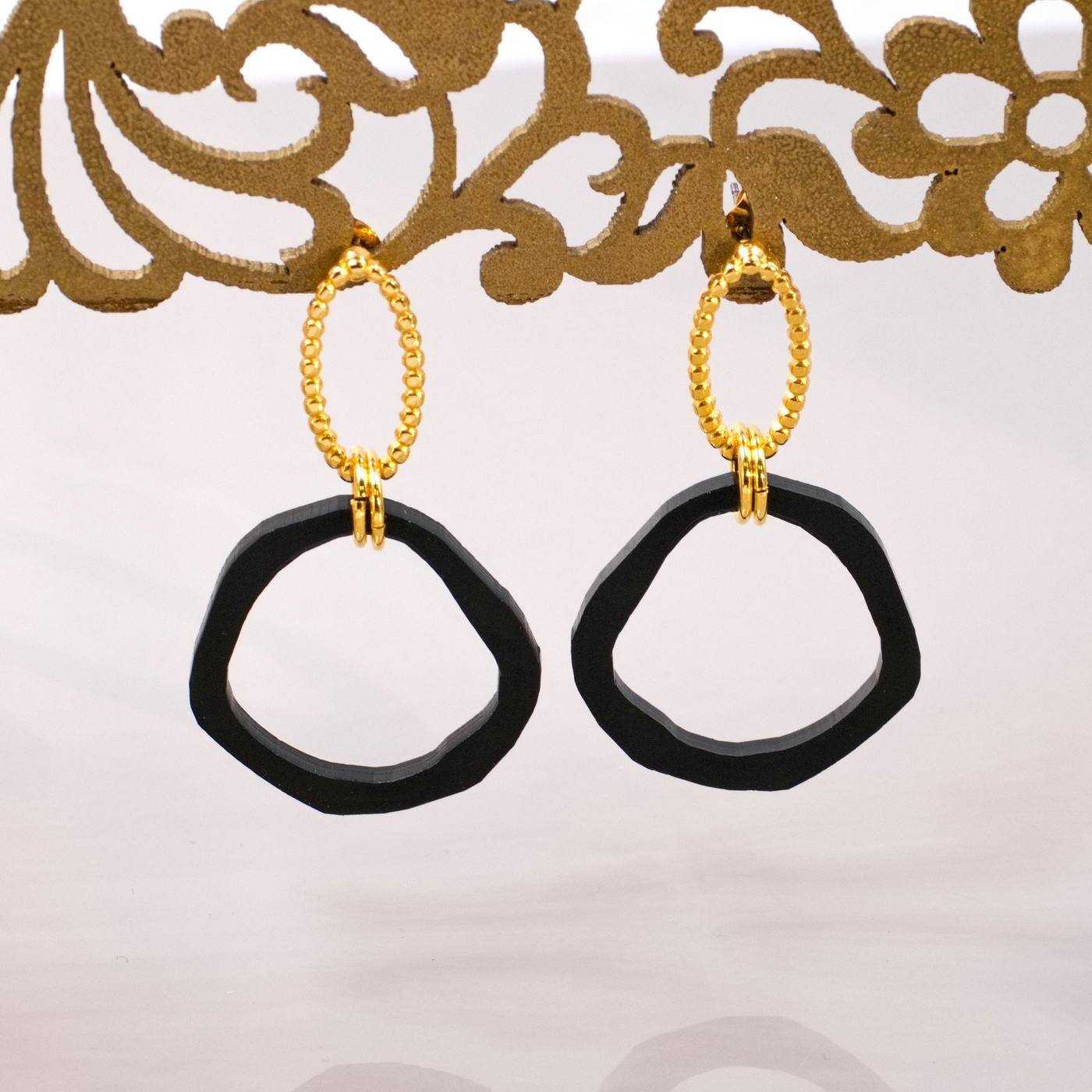 Gold-plated Earrings with Plexiglass Hoops — Earrings from Toolittle — additional view 3