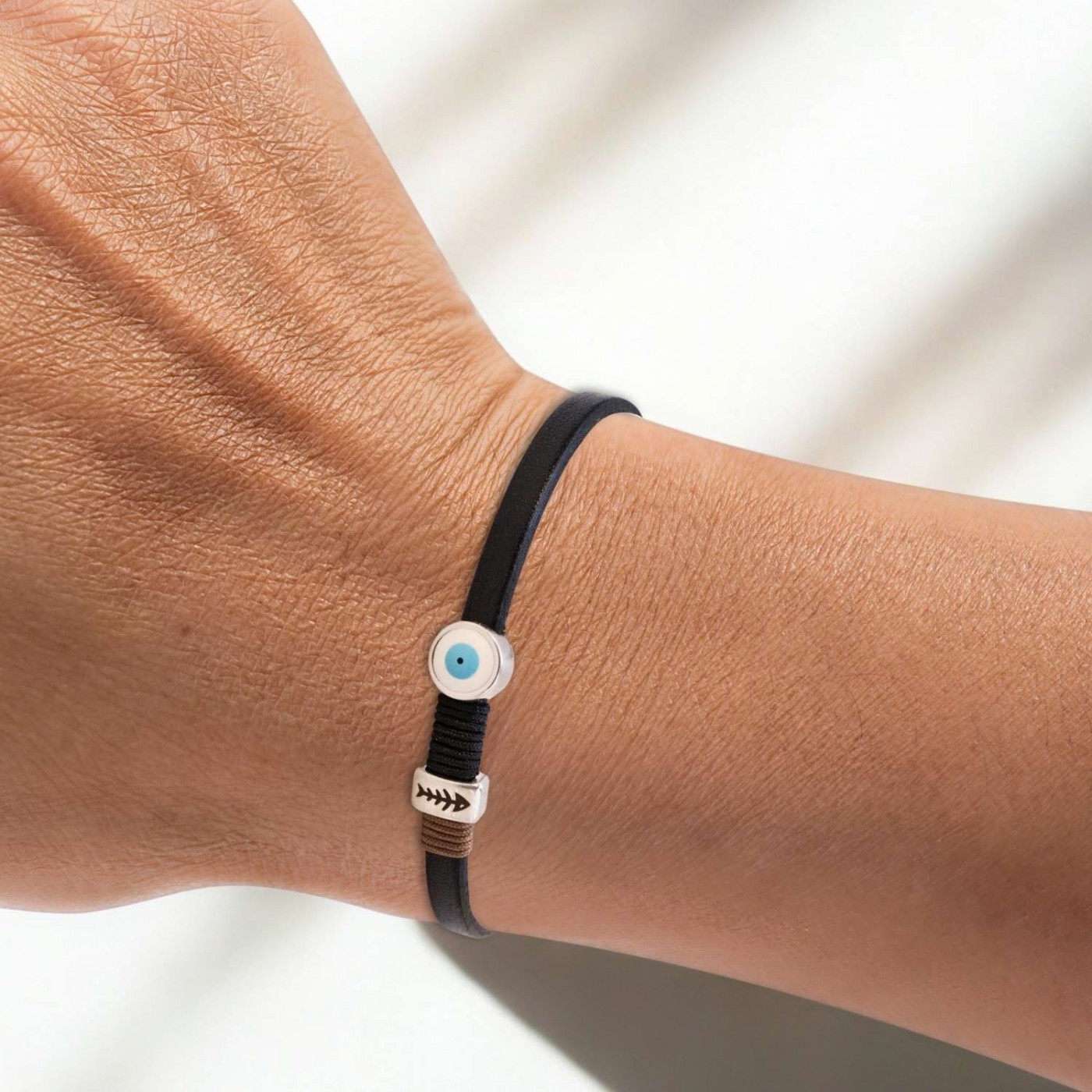 Evil Eye Leather Men's Bracelet — Bracelets from Toolittle — additional view 2