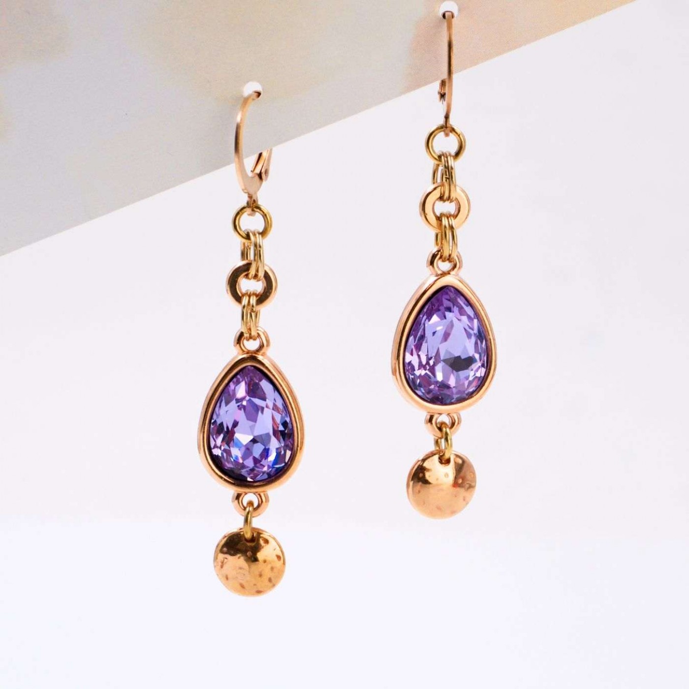Rose Gold-Plated Swarovski Crystal Earrings — Earrings from Toolittle — additional view 3