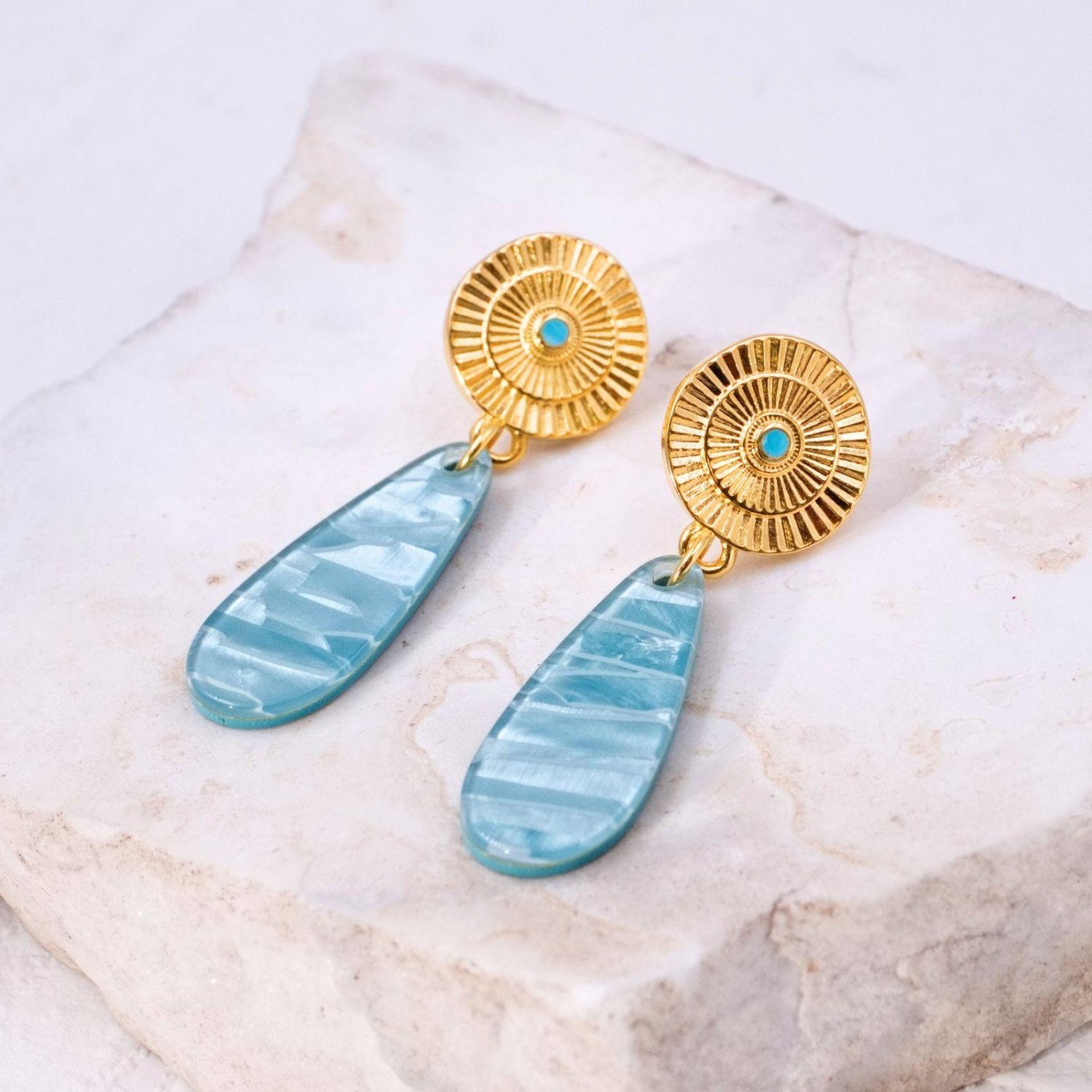 Plexiglass Drop Gold-plated Earrings — Earrings from Toolittle — additional view 2
