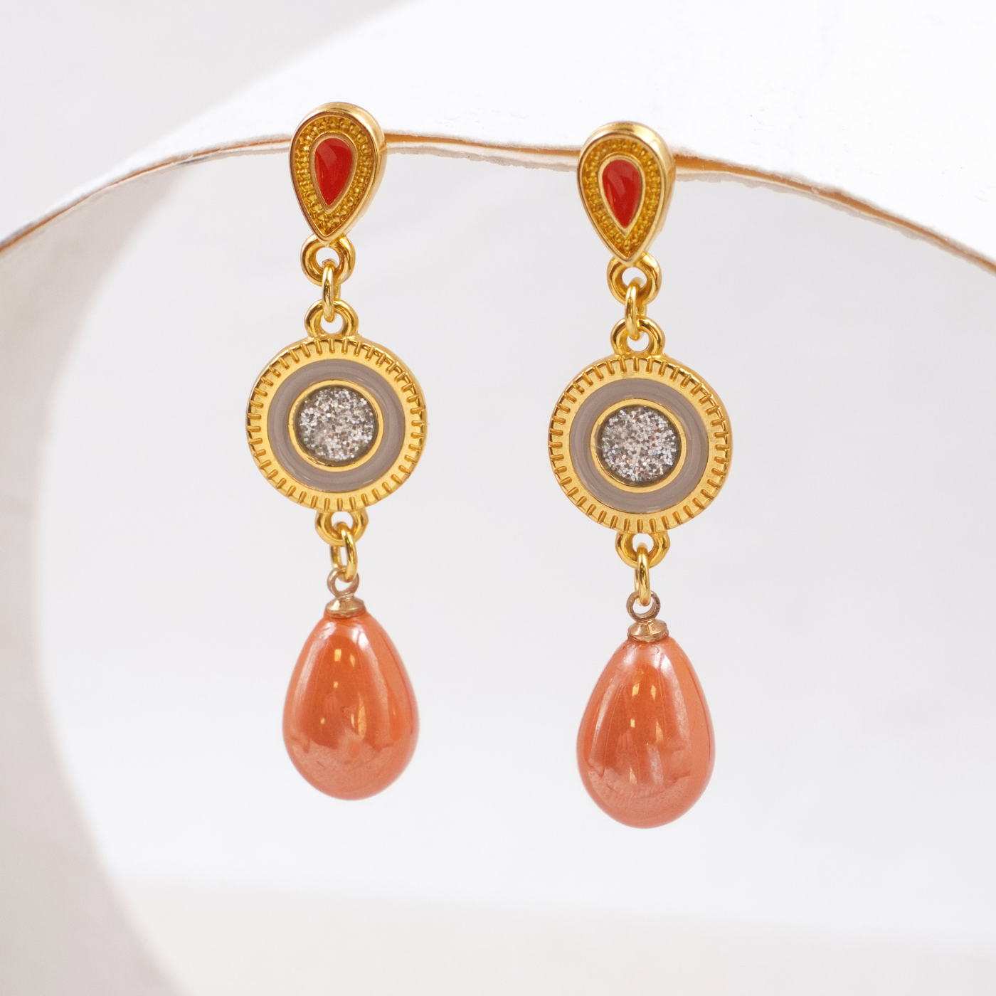 Enamel & Pearls Earrings — Earrings from Toolittle — additional view 3