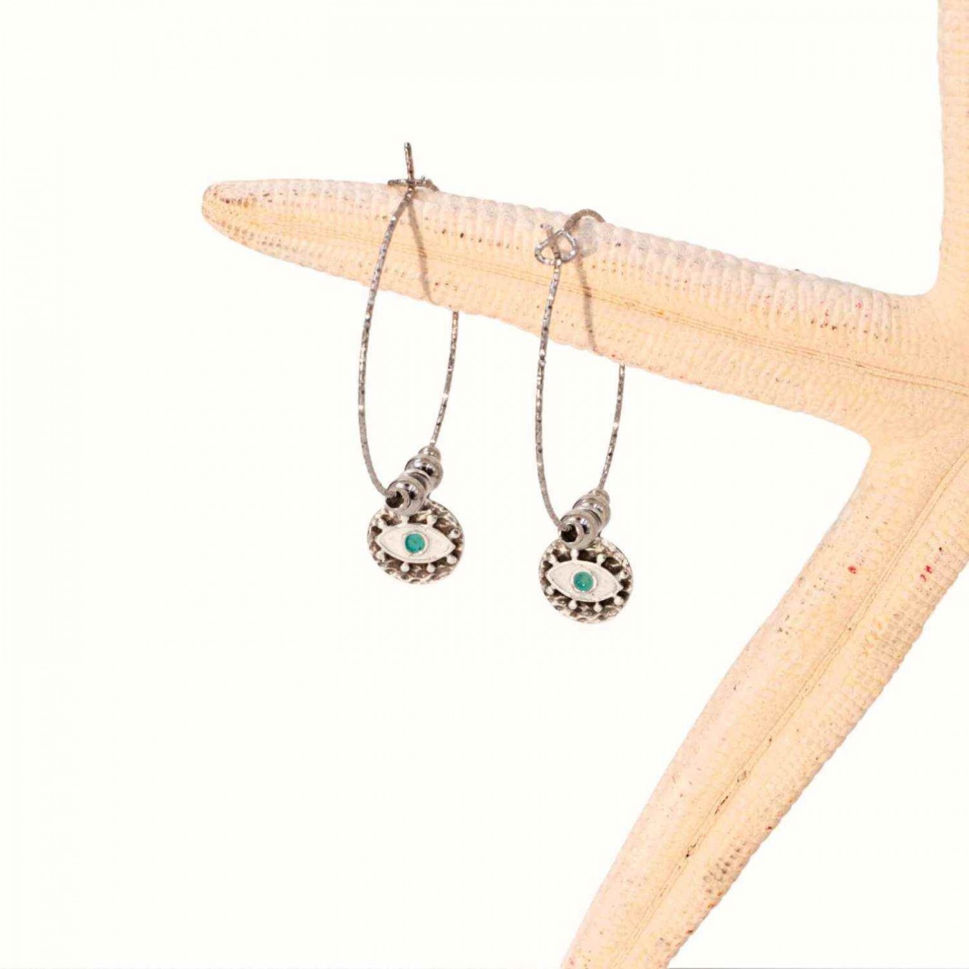 Evil Eye Hoop Earrings — Earrings from Toolittle — additional view 2