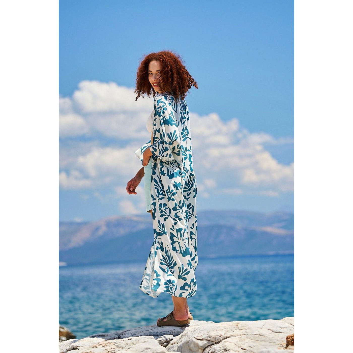 KOKKOSAMMOU Maxi caftan-kimono Amorgos — Dresses from Toolittle — additional view 7