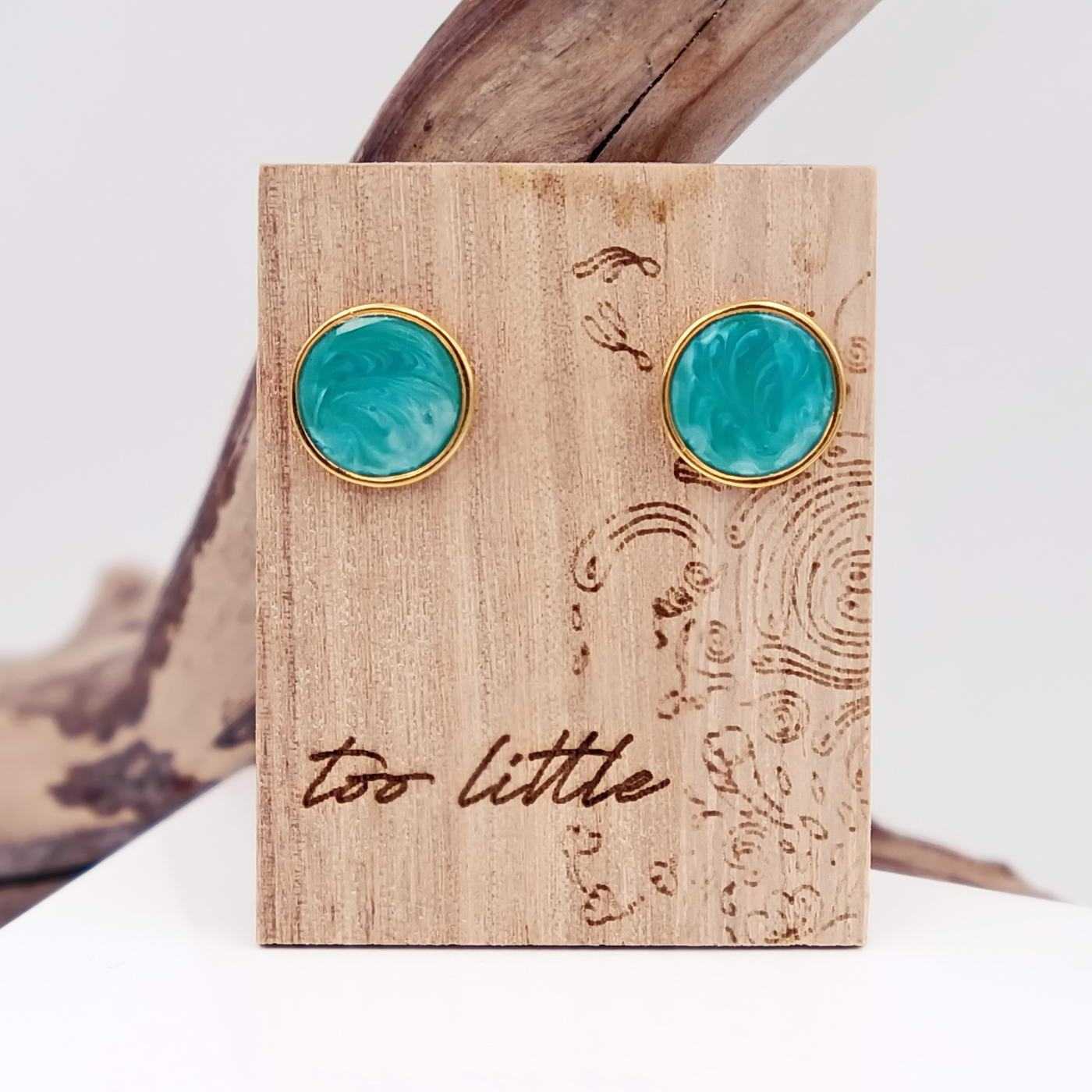 "Maxi Dots on Wood" Stud earrings — Earrings from Toolittle — additional view 2