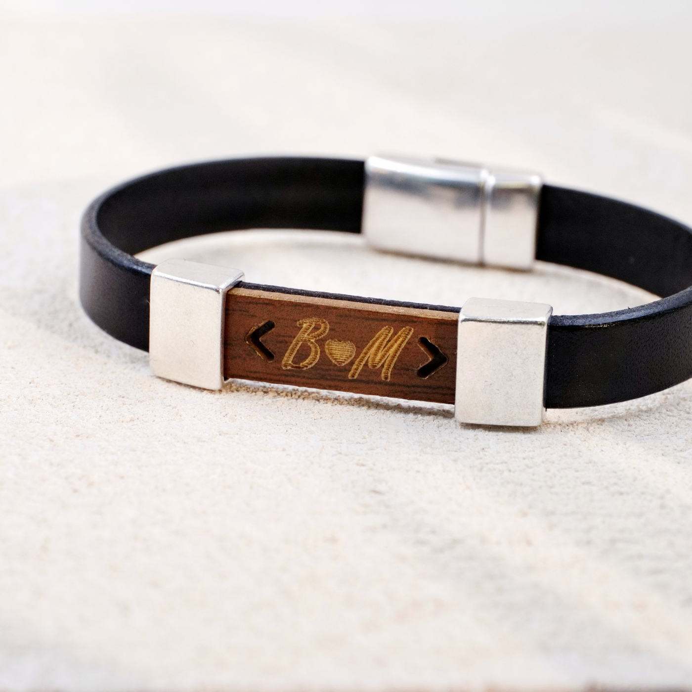 Leather Personalized Men's Bracelet — Bracelets from Toolittle — additional view 3