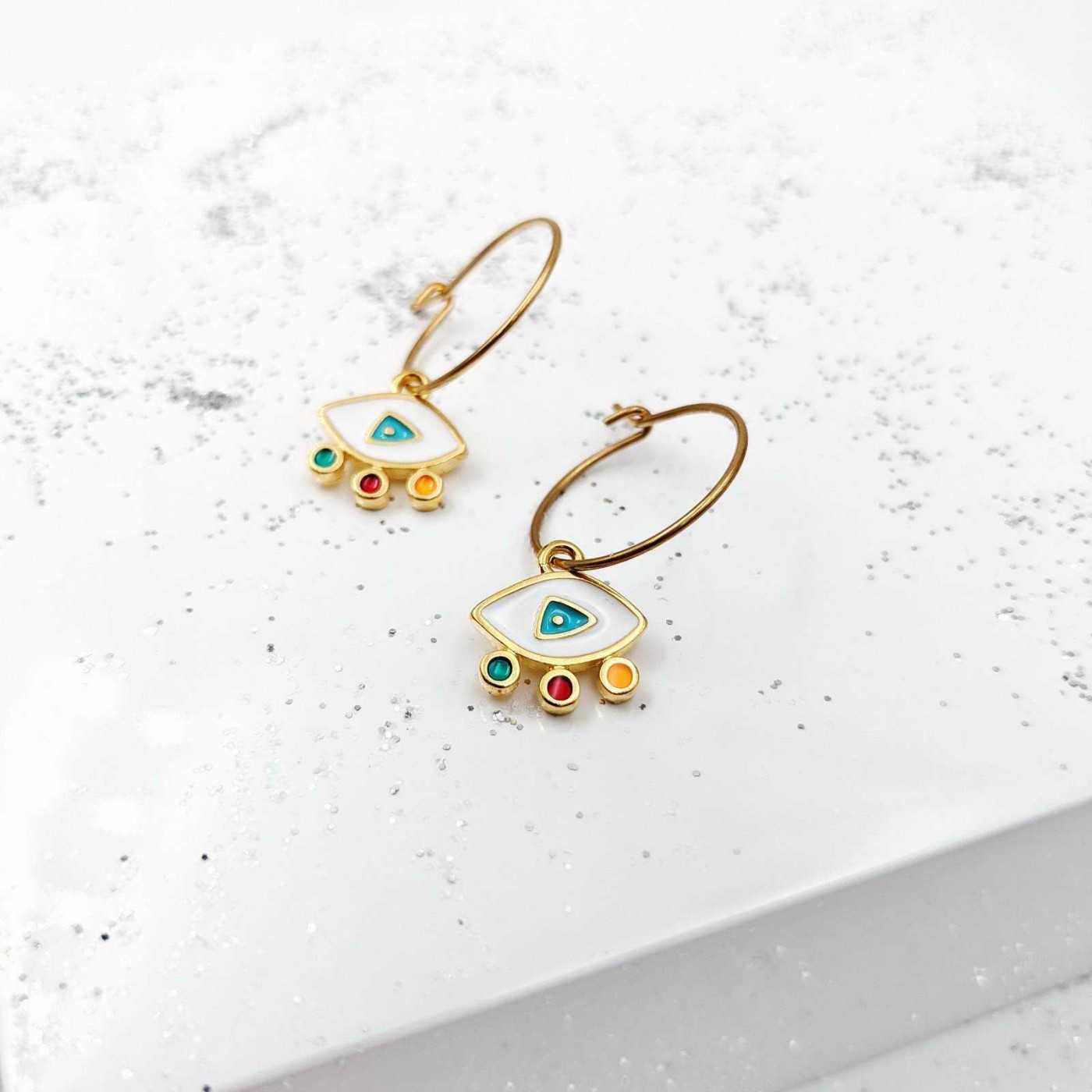 Ikaria Evil Eyes Hoopies — Earrings from Toolittle — additional view 3