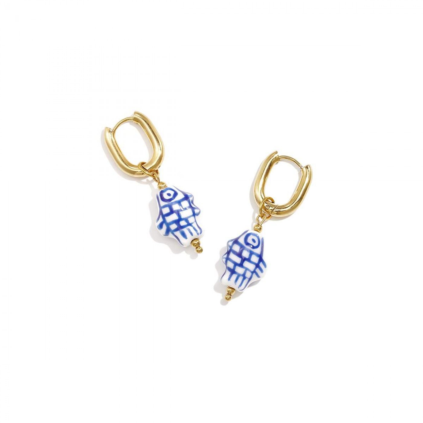 Stainless Steel | Ceramic Fish Earrings — Earrings from Toolittle — additional view 2