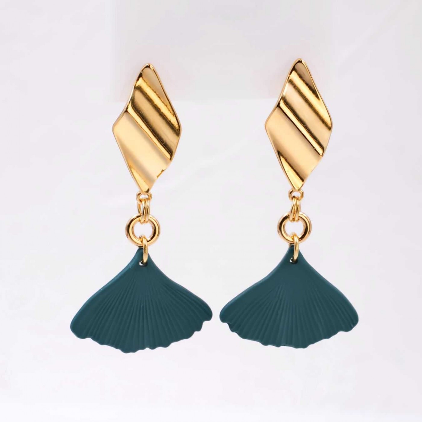 Dangle Earrings - Ginkgo Biloba Leaf — Earrings from Toolittle — additional view 3