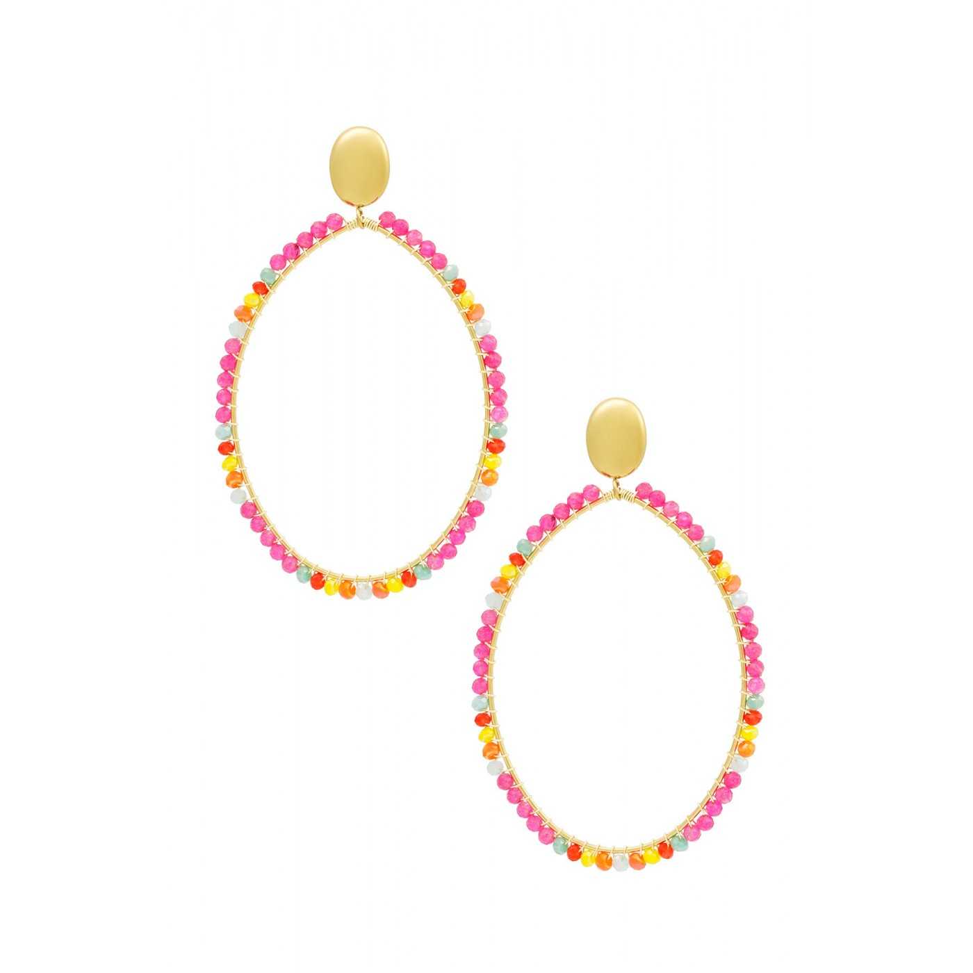 Crystal Beads Oval Earrings — Earrings from Toolittle — additional view 2