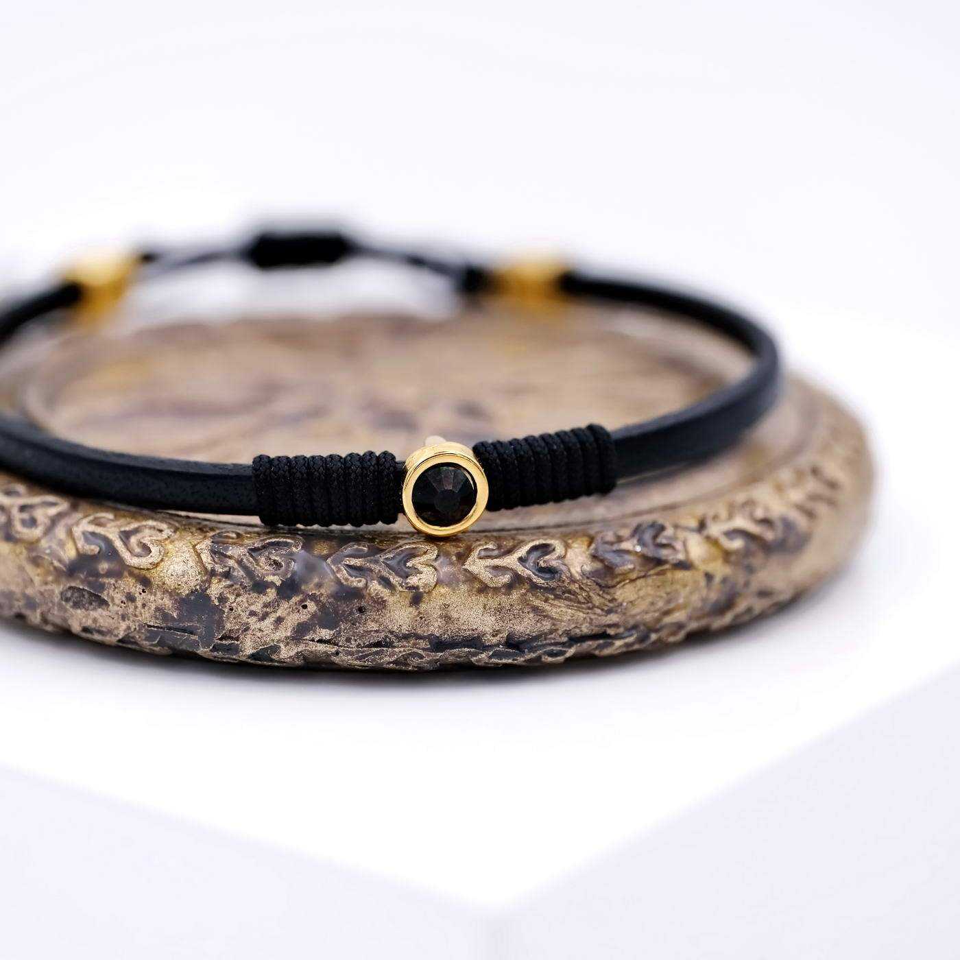 Leather bracelet with crystal — Bracelets from Toolittle — additional view 2