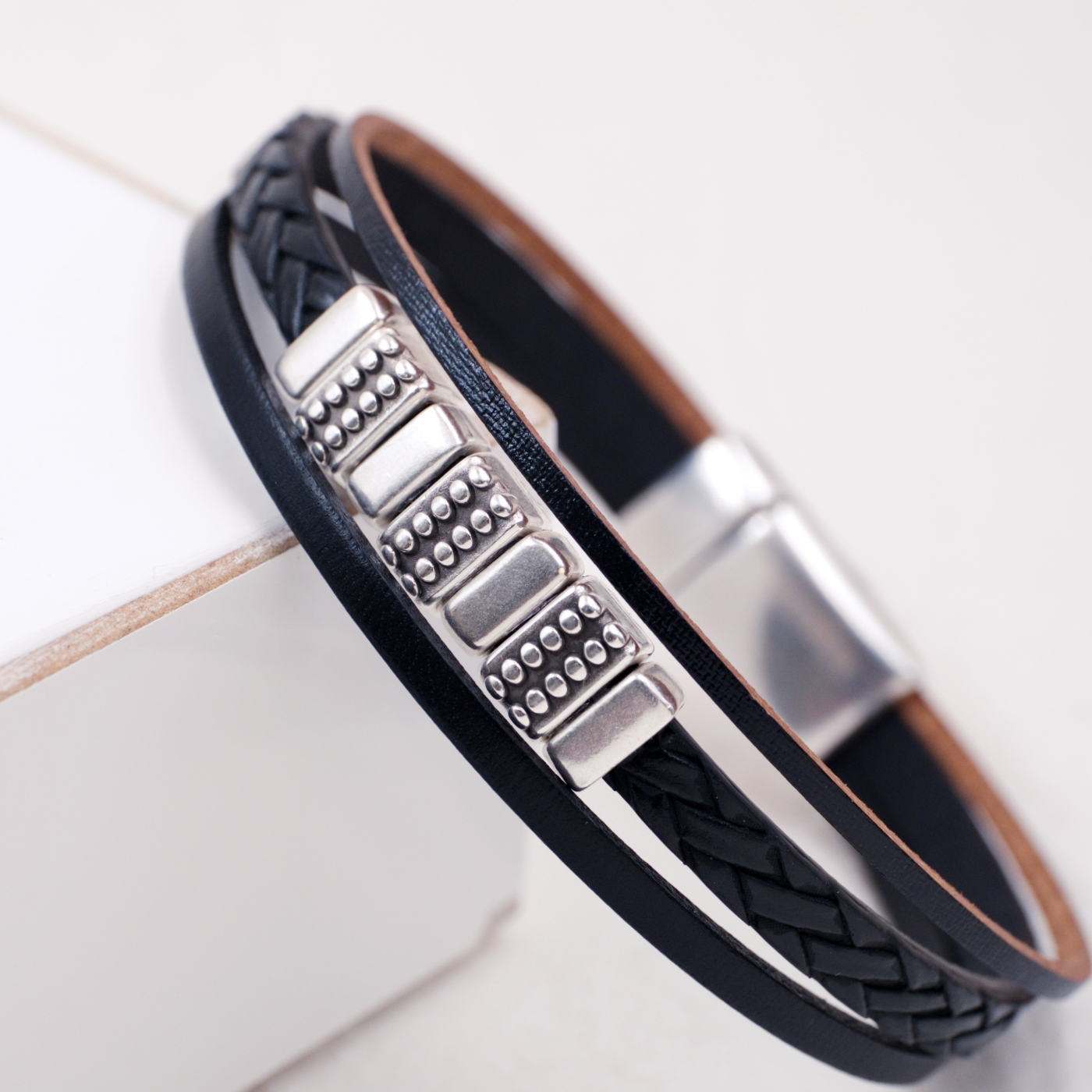 Braided Leather Men's Bracelet — Bracelets from Toolittle — additional view 2