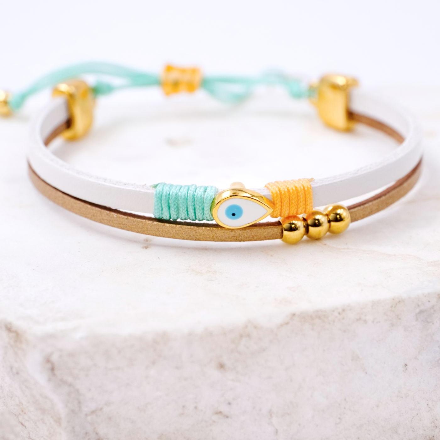 Evil Eye Leather Kids Bracelet — Bracelets from Toolittle — additional view 3