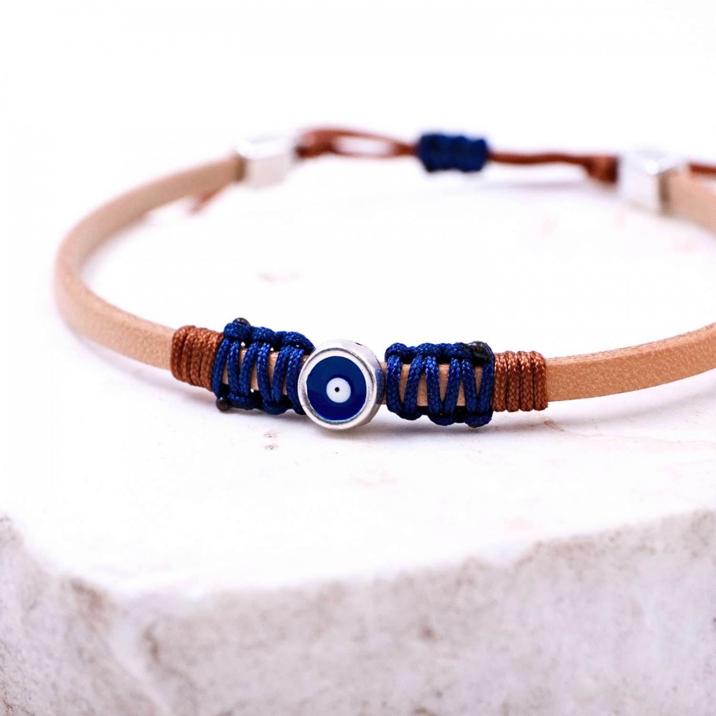Evil Eye Leather Men's Bracelet — Bracelets from Toolittle — additional view 2