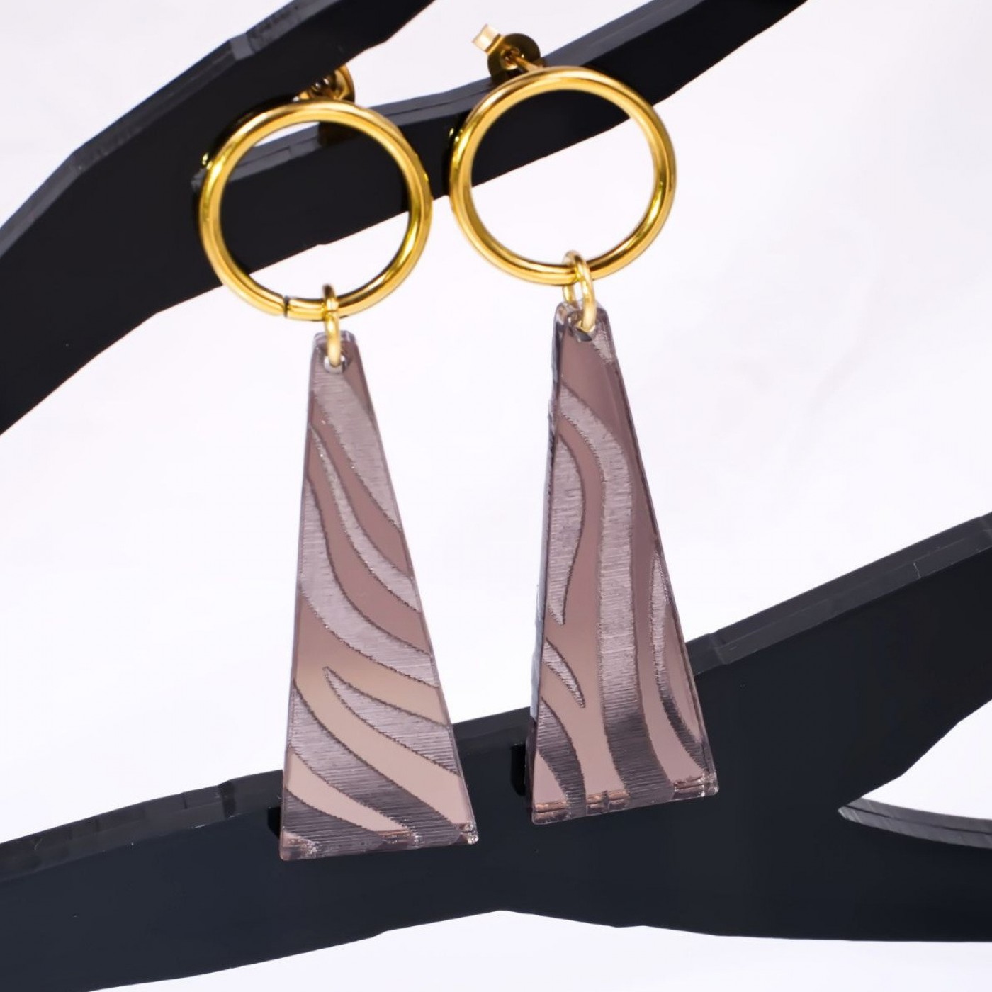 Steel Dangle Earrings - Animal Print — Earrings from Toolittle — additional view 3