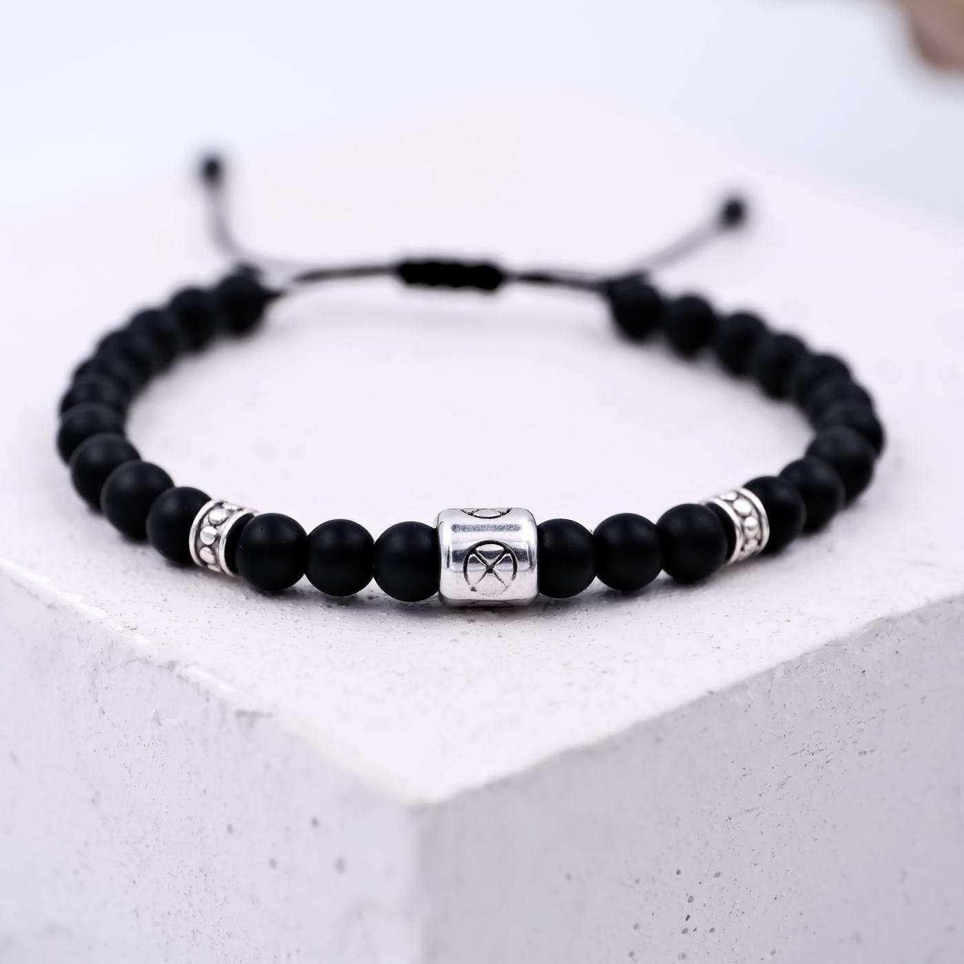 Bracelet for men with semiprecious beads