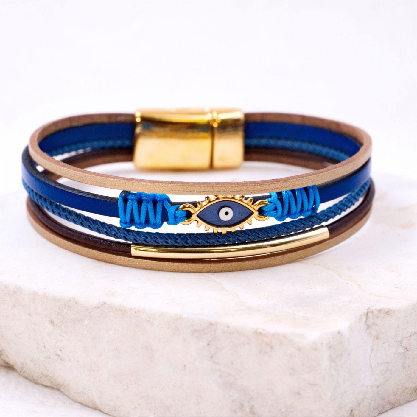 Evil Eye Leather Bracelet — Bracelets from Toolittle — additional view 2