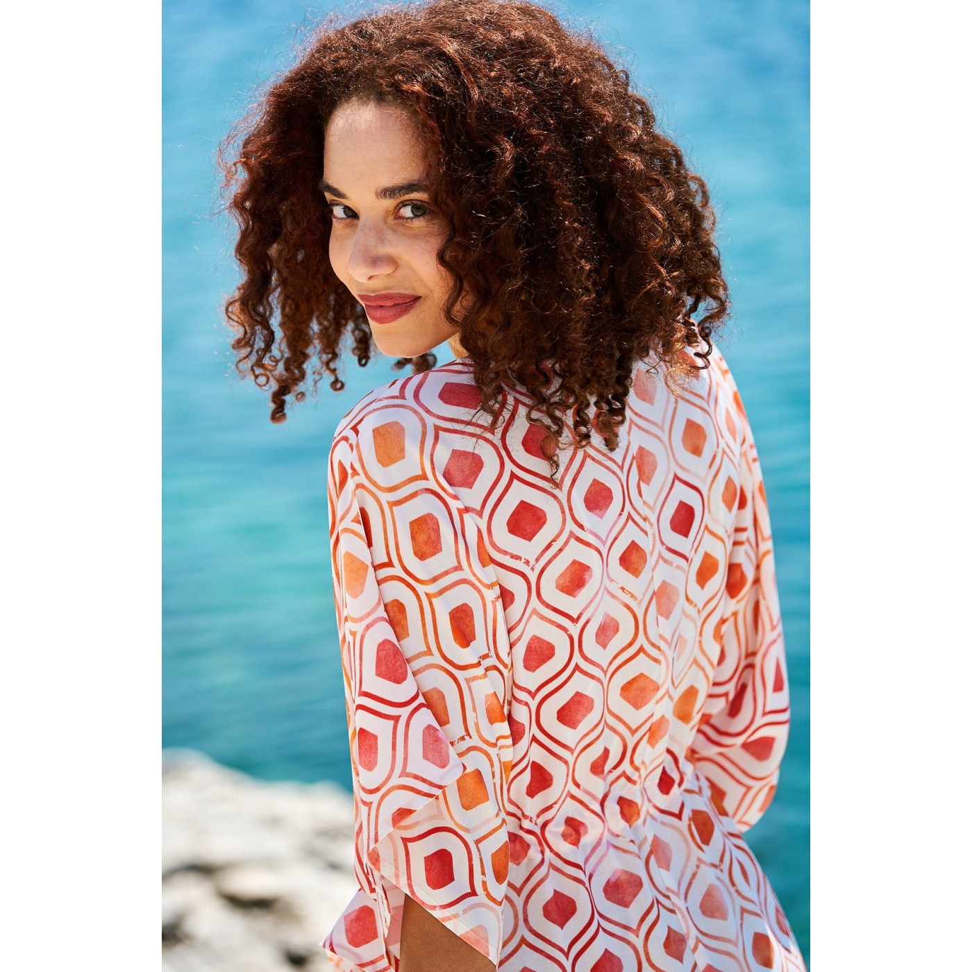 KOKKOSAMMOU Short caftan Morocco with front tie — Dresses from Toolittle — additional view 7