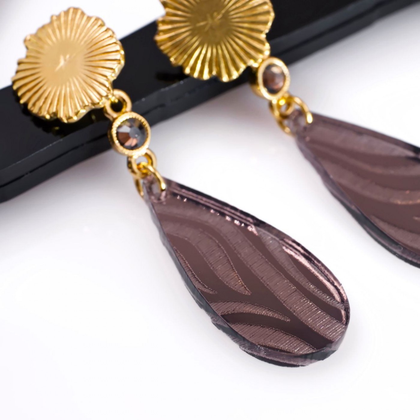 Steel Dangle Earrings - Animal Print & Enamel — Earrings from Toolittle — additional view 3