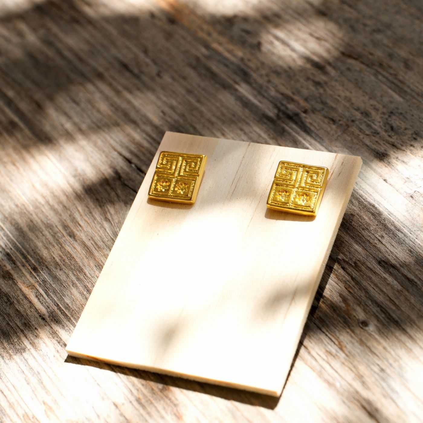 Greek Key stud-earrings — Earrings from Toolittle — additional view 2