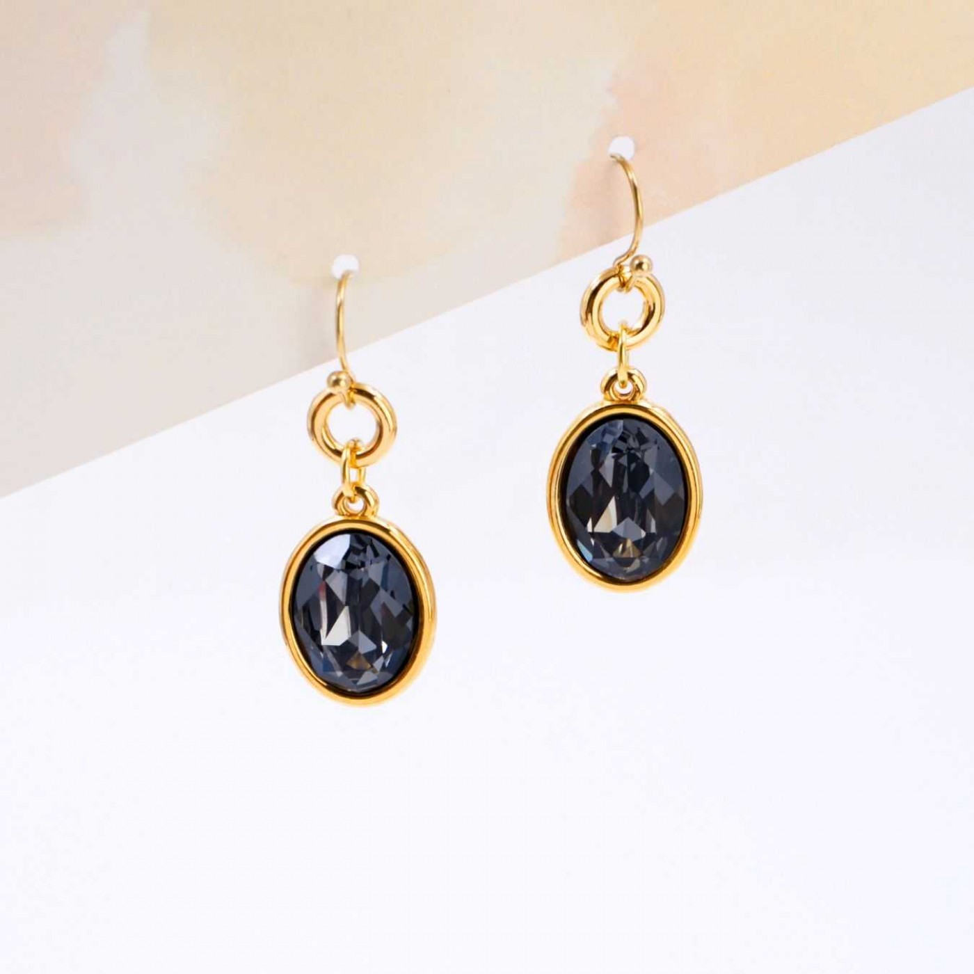 Earrings with Oval Swarovski Crystals — Earrings from Toolittle — additional view 4