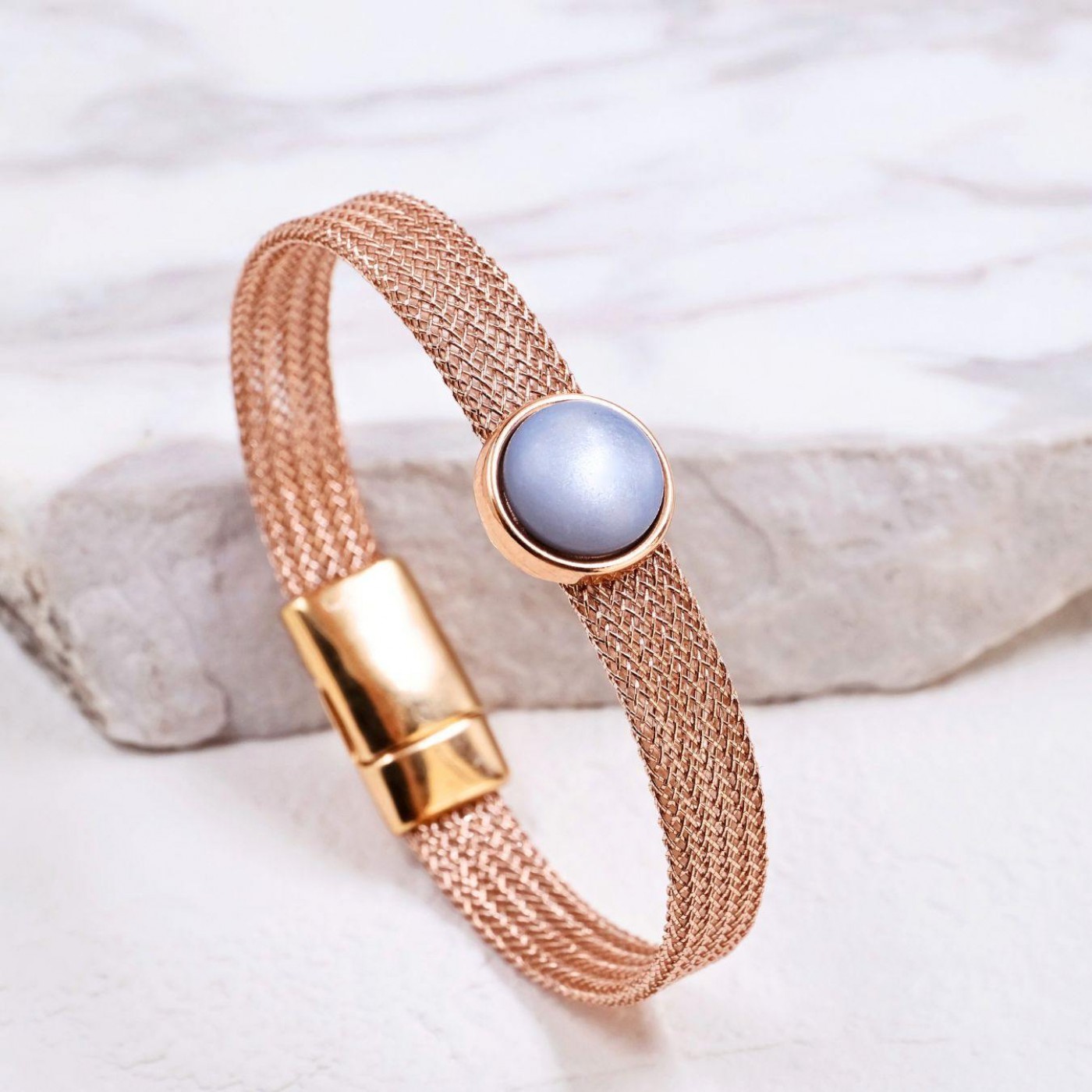 Wire Mesh Bracelet | Acrylic Stone - Grey — Bracelets from Toolittle — additional view 3