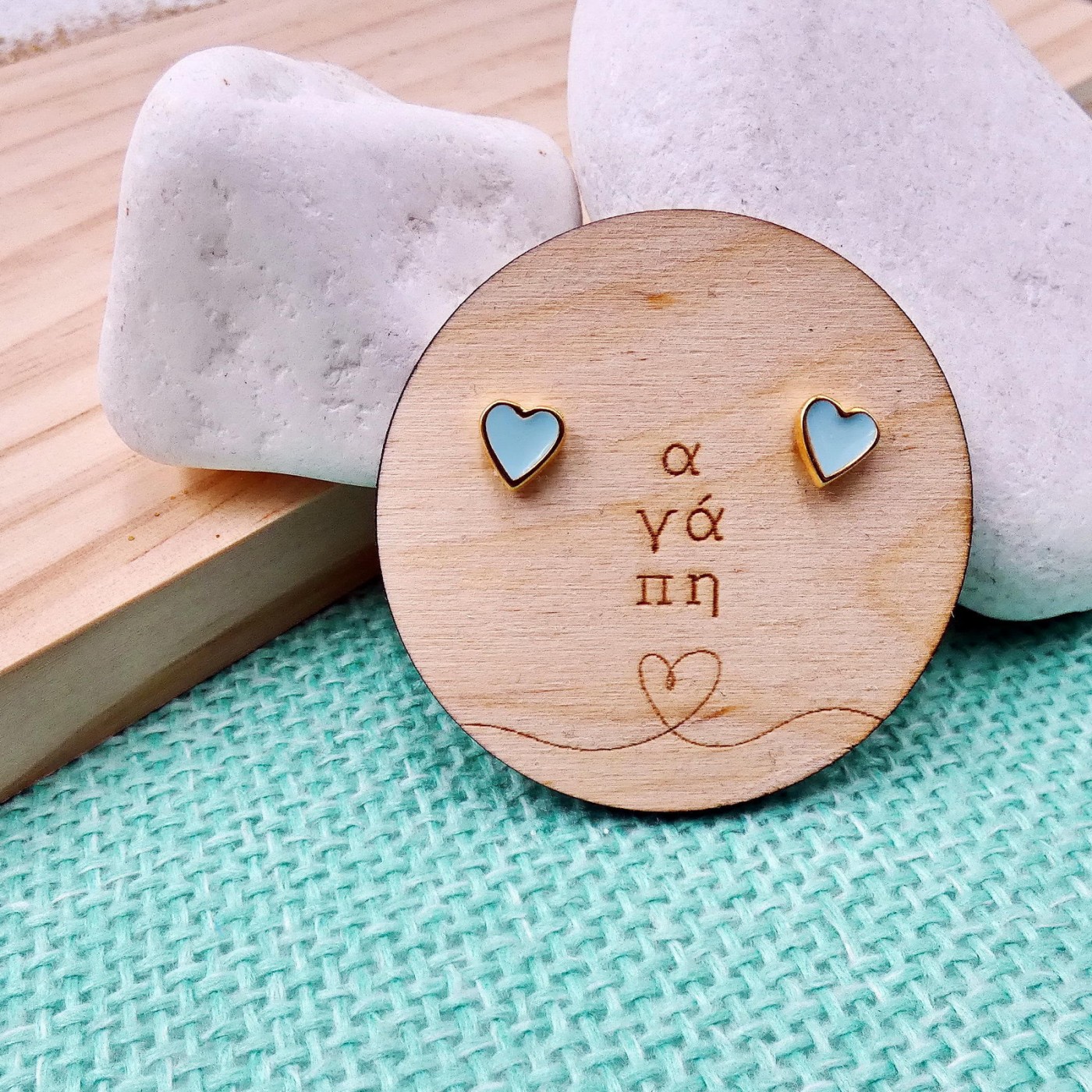 "It's all Greek to me" Heart Earrings — Earrings from Toolittle — additional view 2