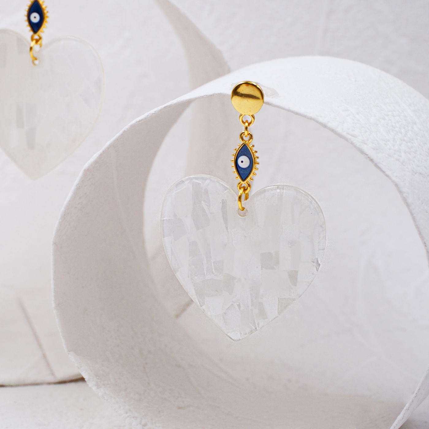 Plexiglass Heart Earrings — Earrings from Toolittle — additional view 3