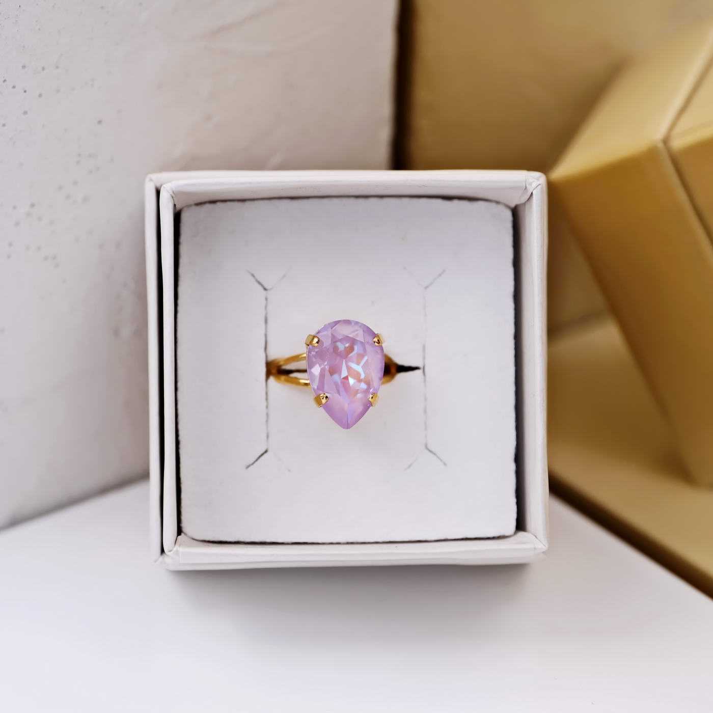 Gold-plated ring with Austrian crystal — Rings from Toolittle — additional view 2