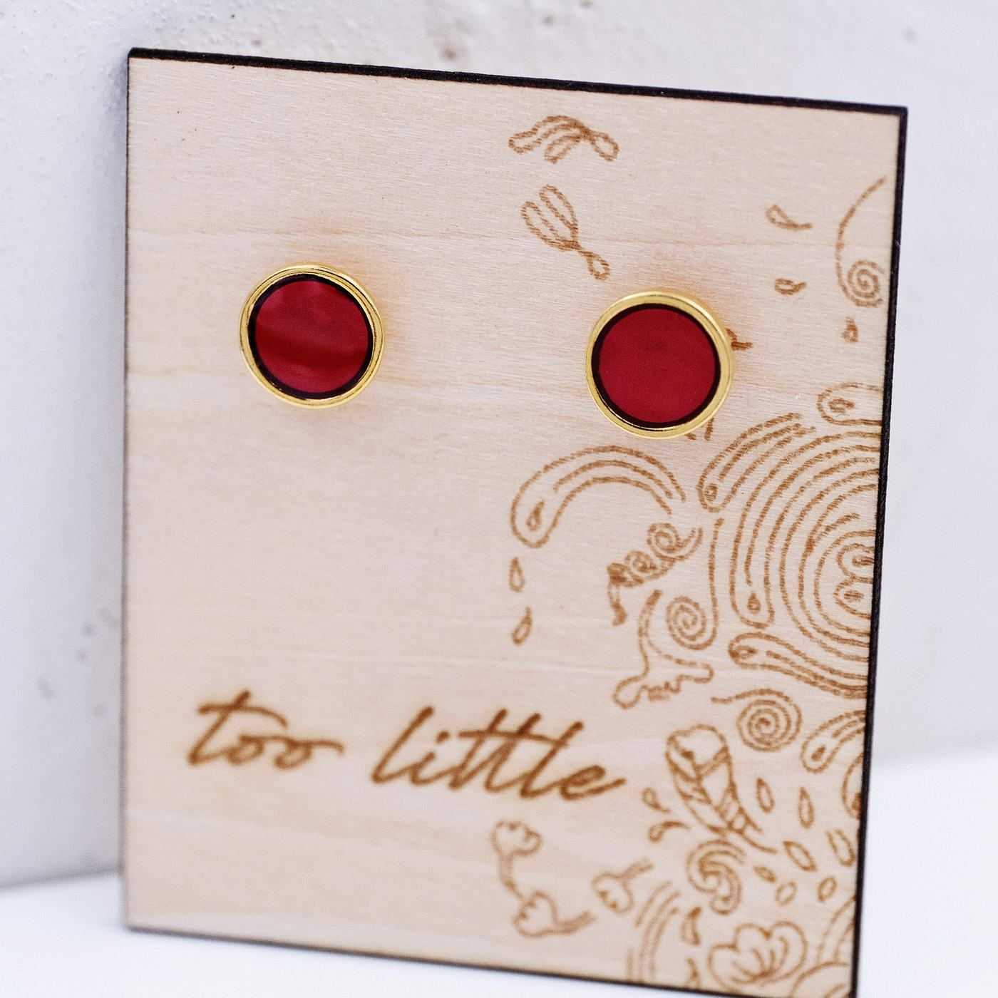"Midi Dots on Wood" Stud earrings — Earrings from Toolittle — additional view 3
