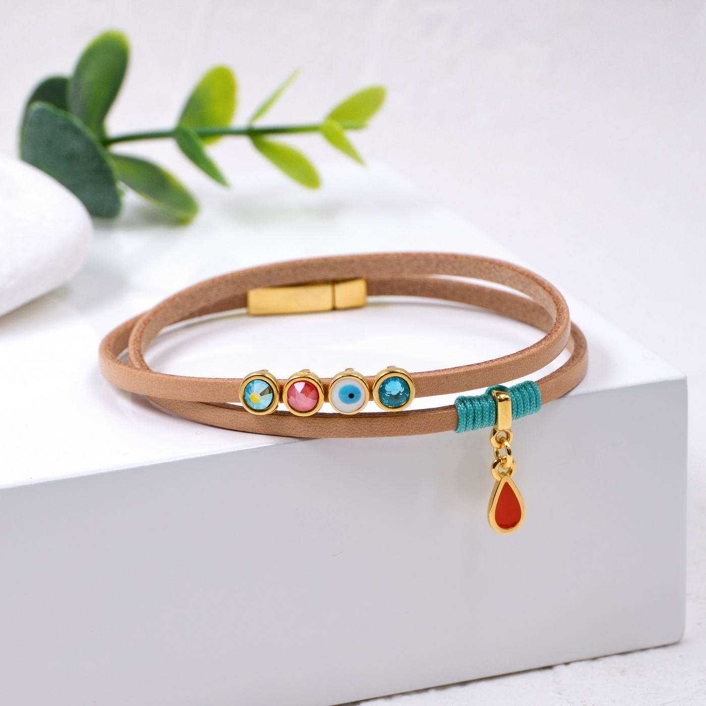 Evil Eye Leather Bracelet — Bracelets from Toolittle — additional view 2