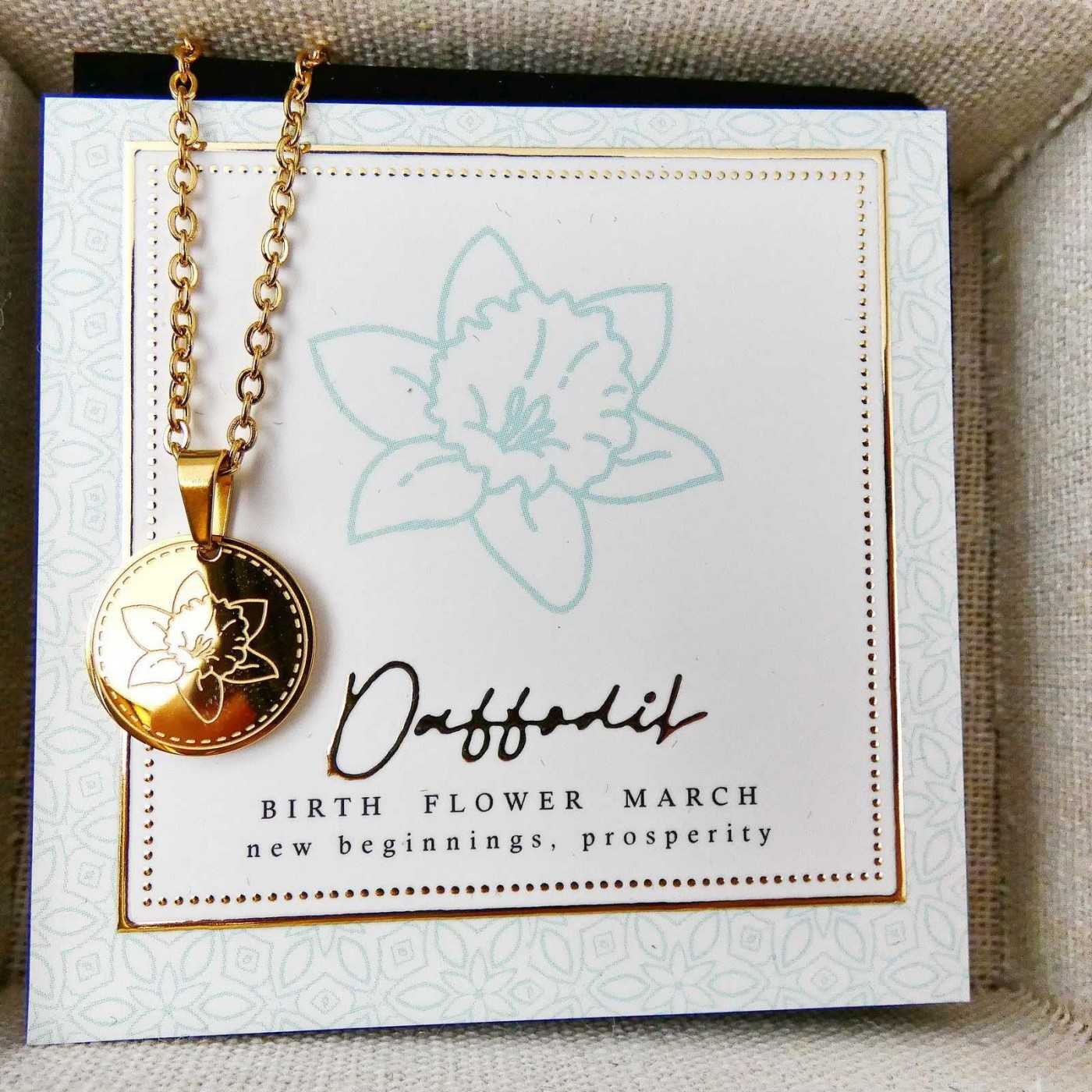 Birth Flower Necklace- Daffodil for March — Necklaces from Toolittle — additional view 3