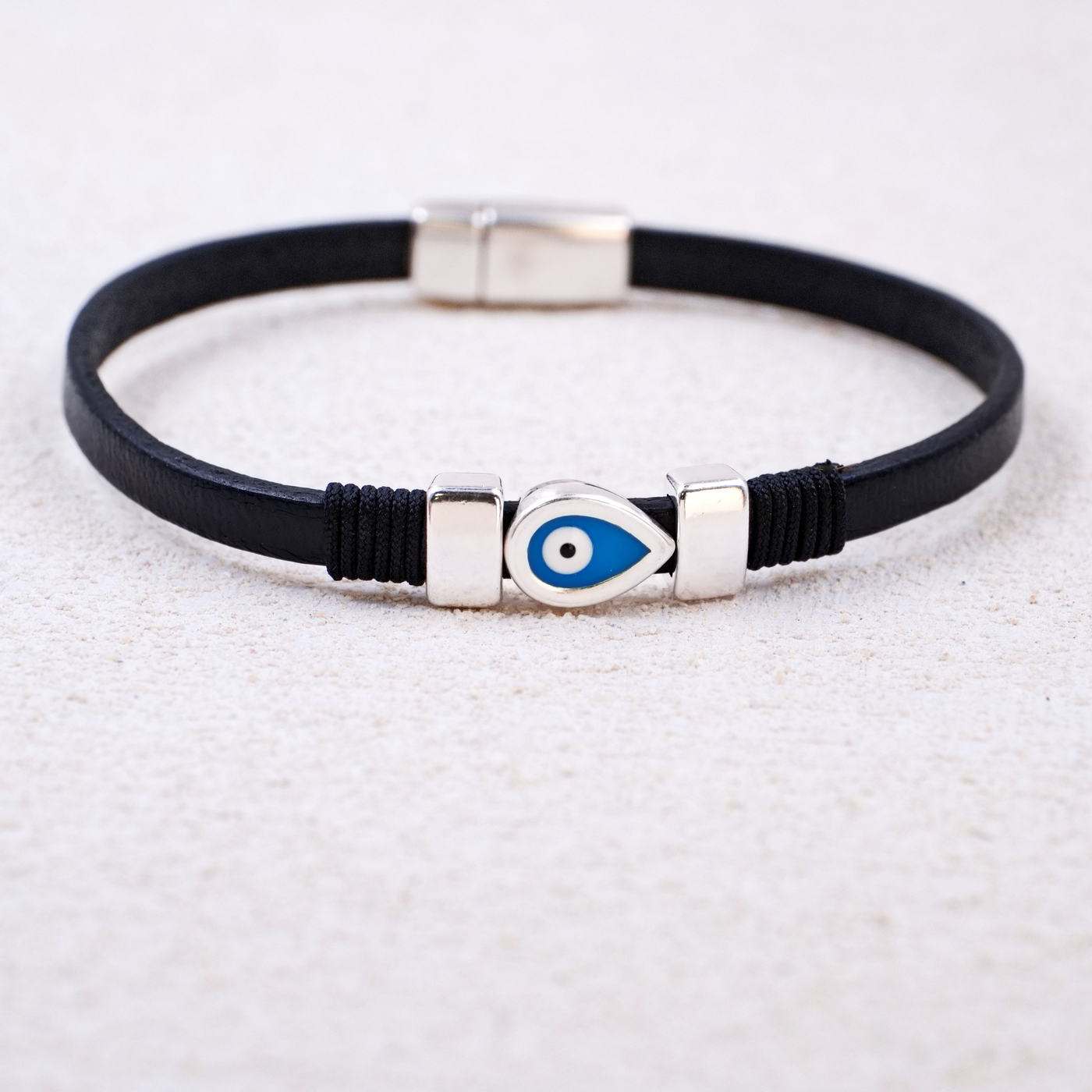 Evil Eye Leather Men's Bracelet — Bracelets from Toolittle — additional view 4