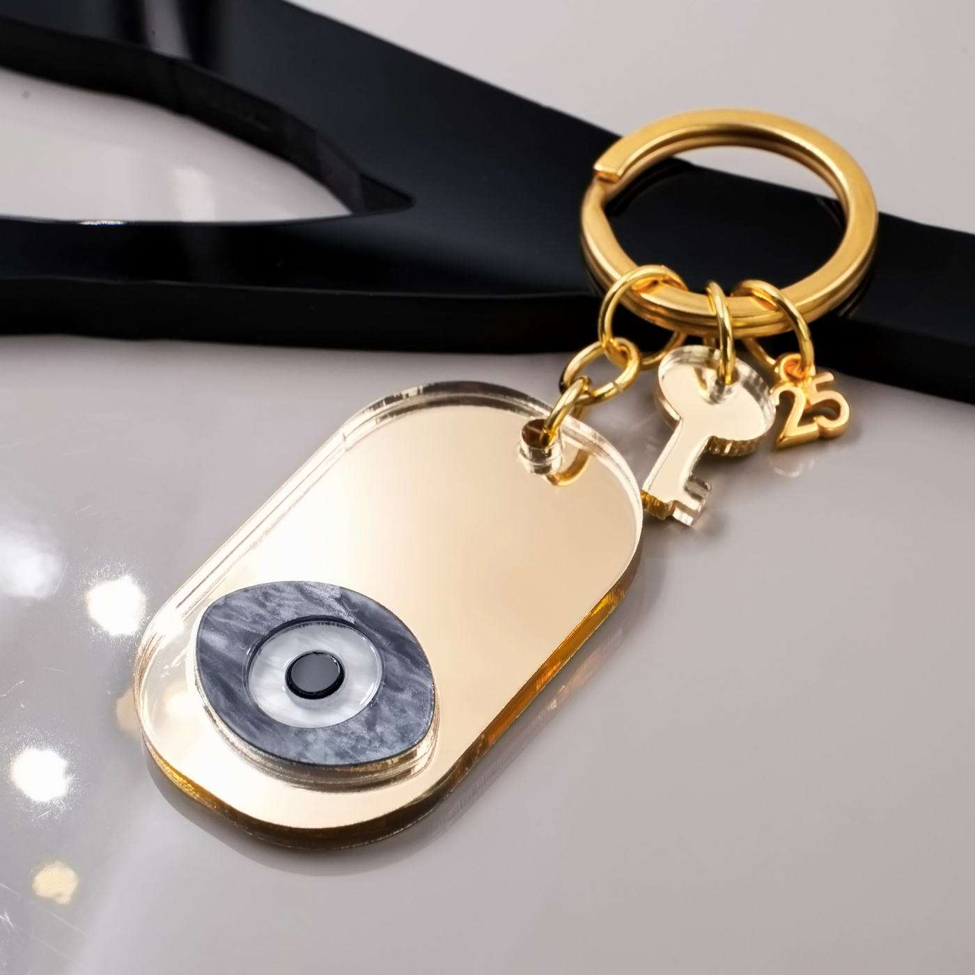 Lucky Keyring with Evil Eye in a Box