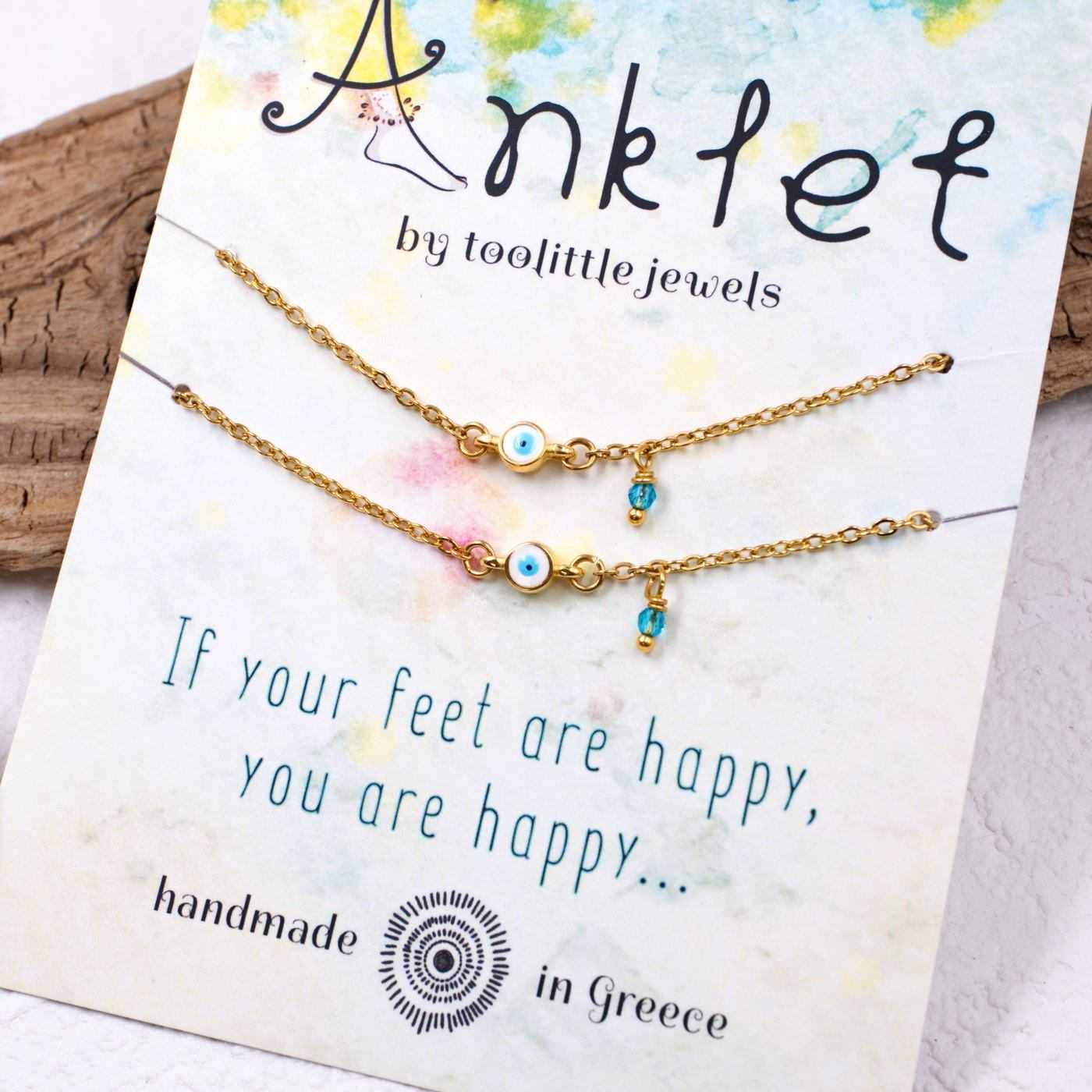 Evil Eye Chain Anklet — Anklets from Toolittle — additional view 2