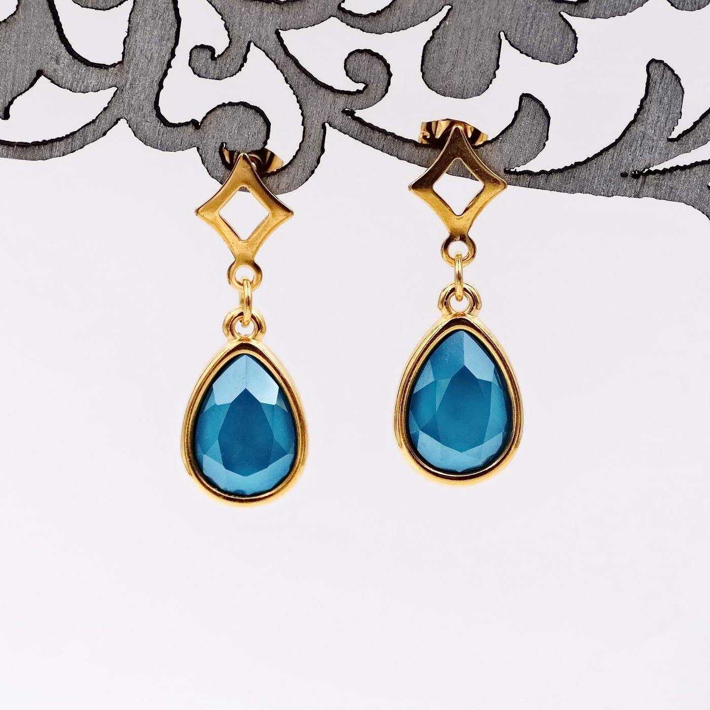 Mid-sized earrings with crystals — Earrings from Toolittle — additional view 2