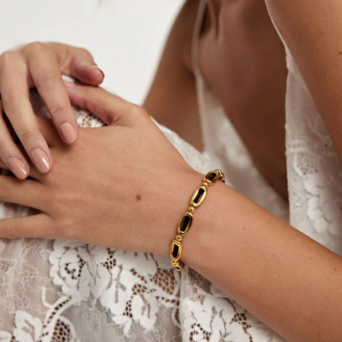 Macrame Bracelet - 24K Gold Plating — Bracelets from Toolittle — additional view 3