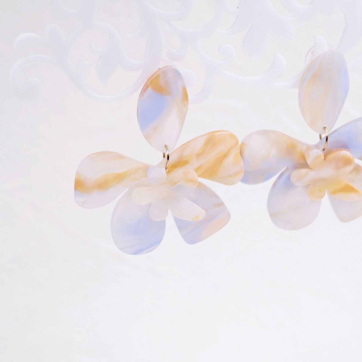 Plexiglass Flower Earrings | Ecru — Earrings from Toolittle — additional view 3