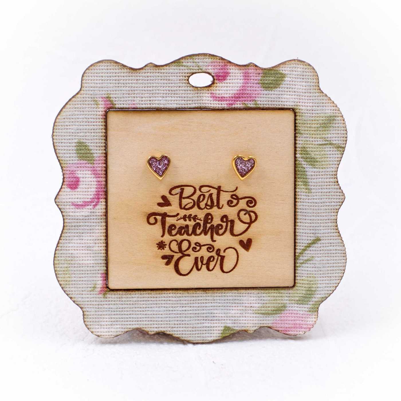 Gift for the Teacher - Heart Earrings — Earrings from Toolittle — additional view 3