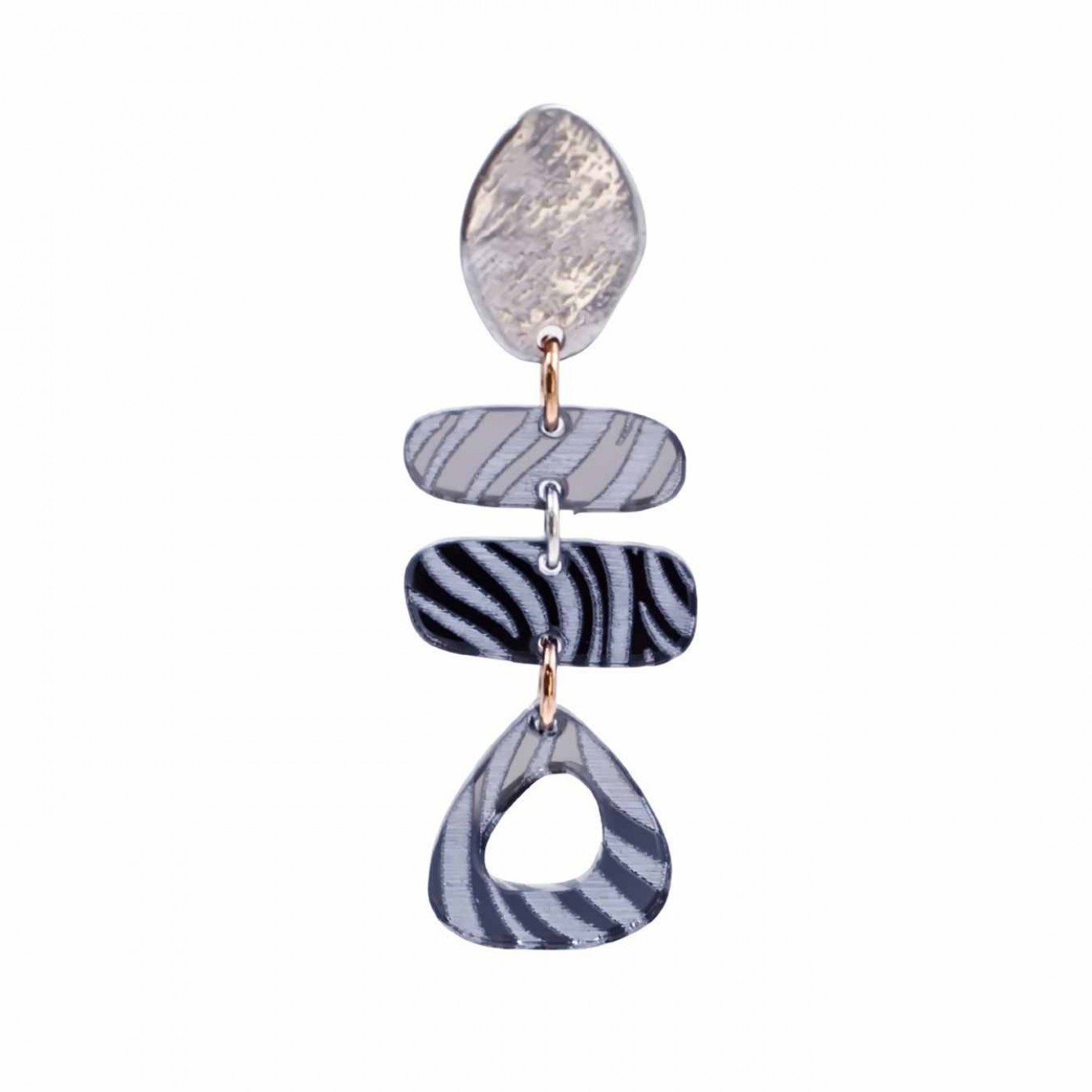 Dangle Earrings - Silver Plating & Animal Print — Earrings from Toolittle — additional view 4