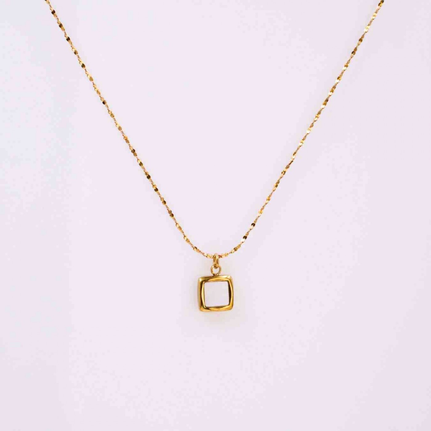 Gold-plated Necklace - Stainless Steel & Mother of Pearl — Necklaces from Toolittle — additional view 5