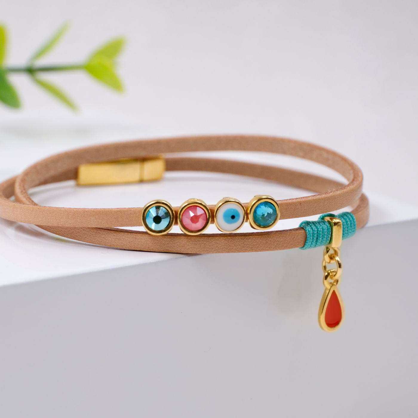 Evil Eye Leather Bracelet — Bracelets from Toolittle — additional view 3