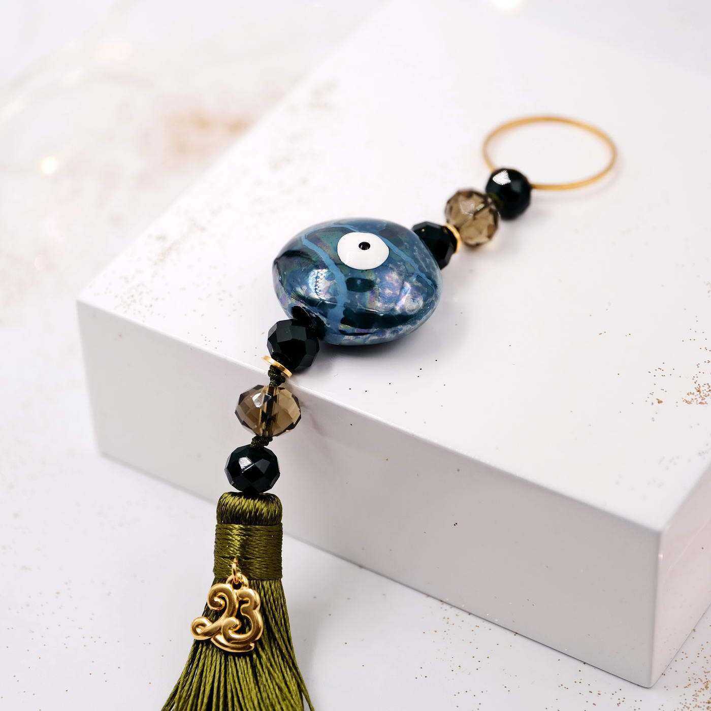 Lucky charm 2025 with ceramic evil eye — Pendants & charms from Toolittle — additional view 3
