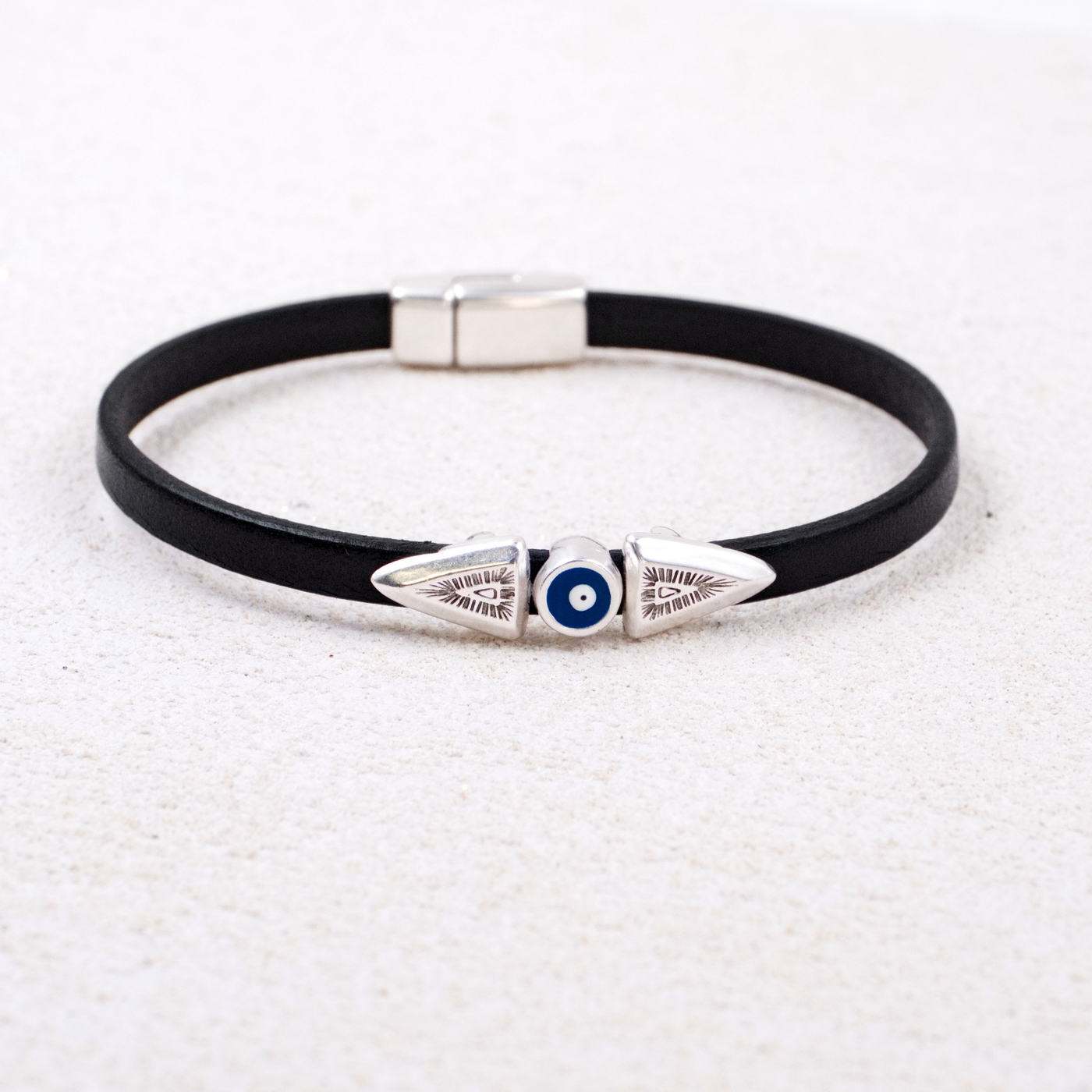 Evil Eye Leather Men's Bracelet — Bracelets from Toolittle — additional view 2