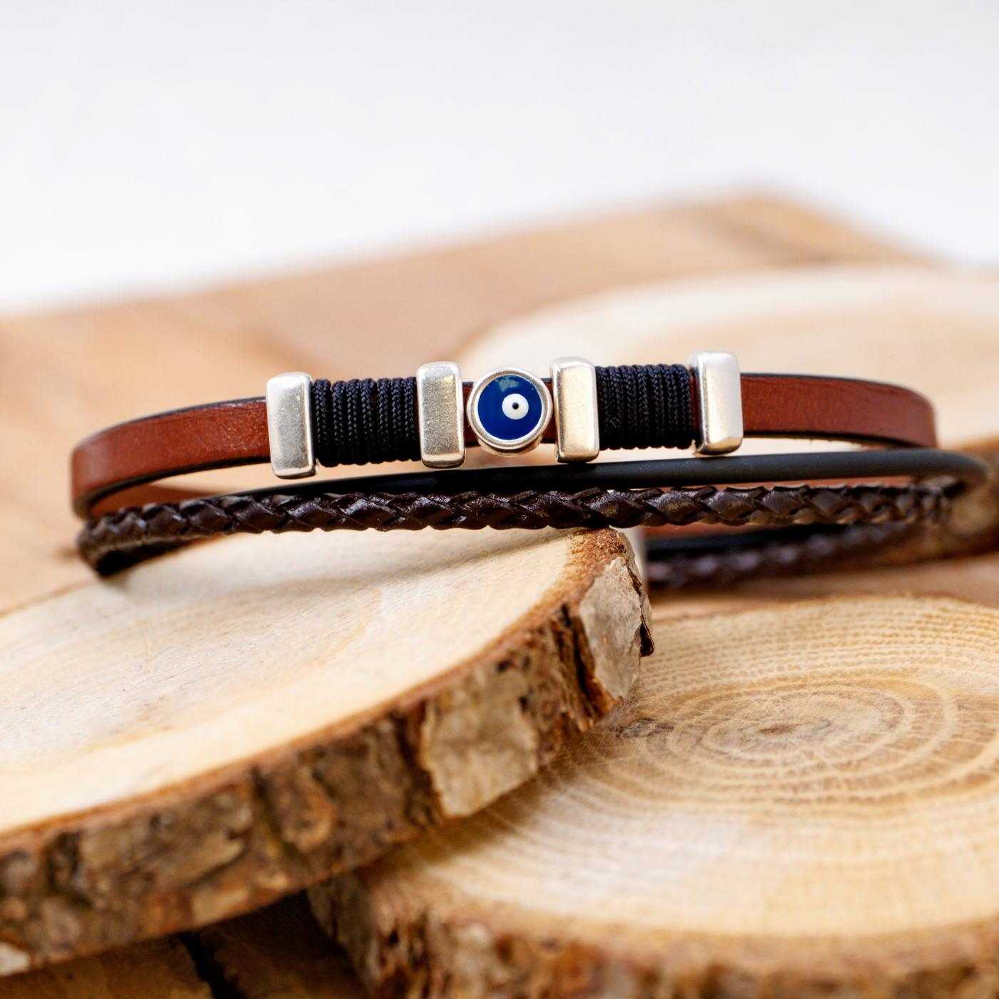 Evil Eye Leather Men's Bracelet — Bracelets from Toolittle — additional view 9